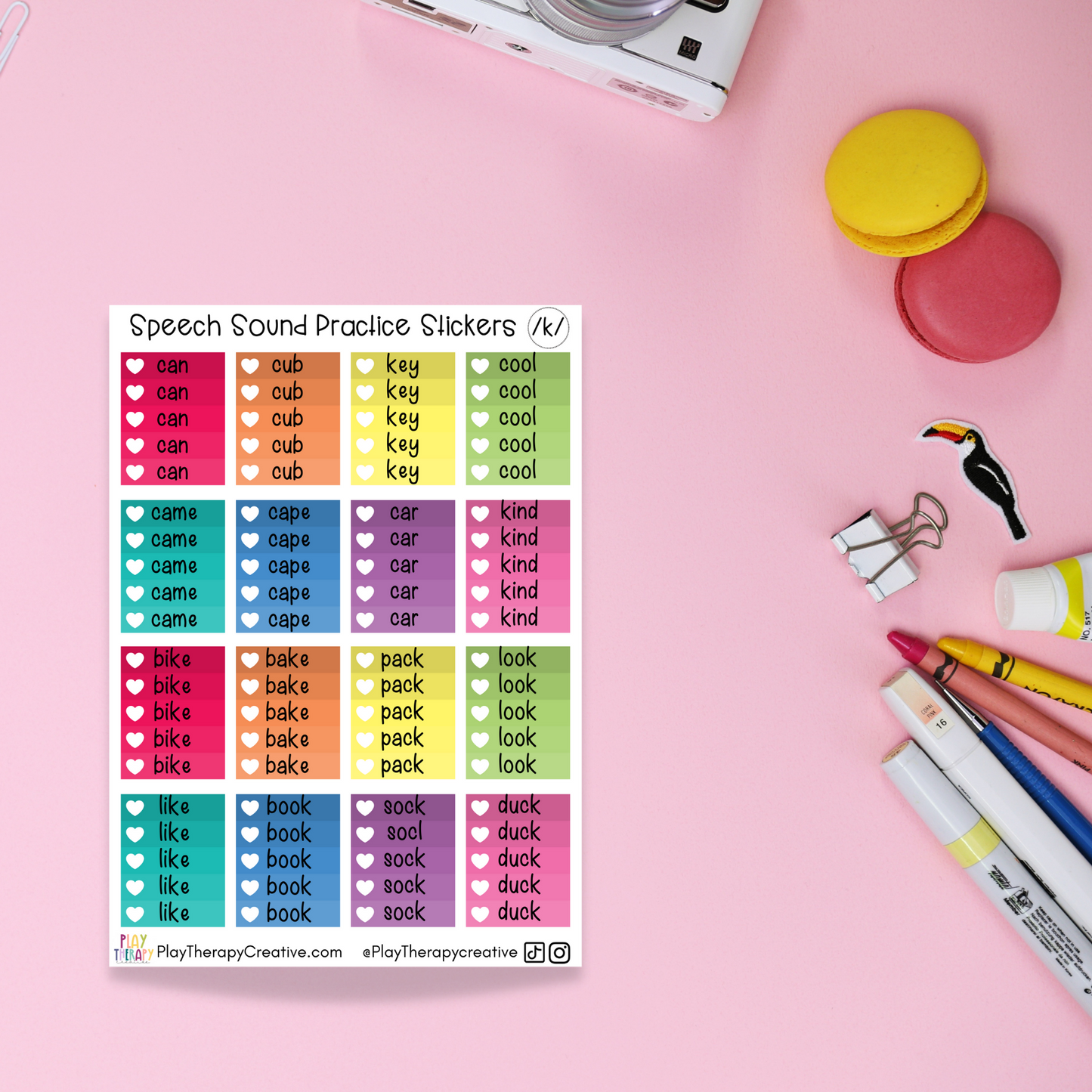 Speech Sound Practice Stickers