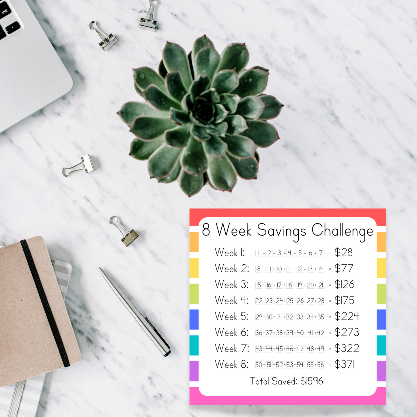 Savings Tracker Sticky Notes