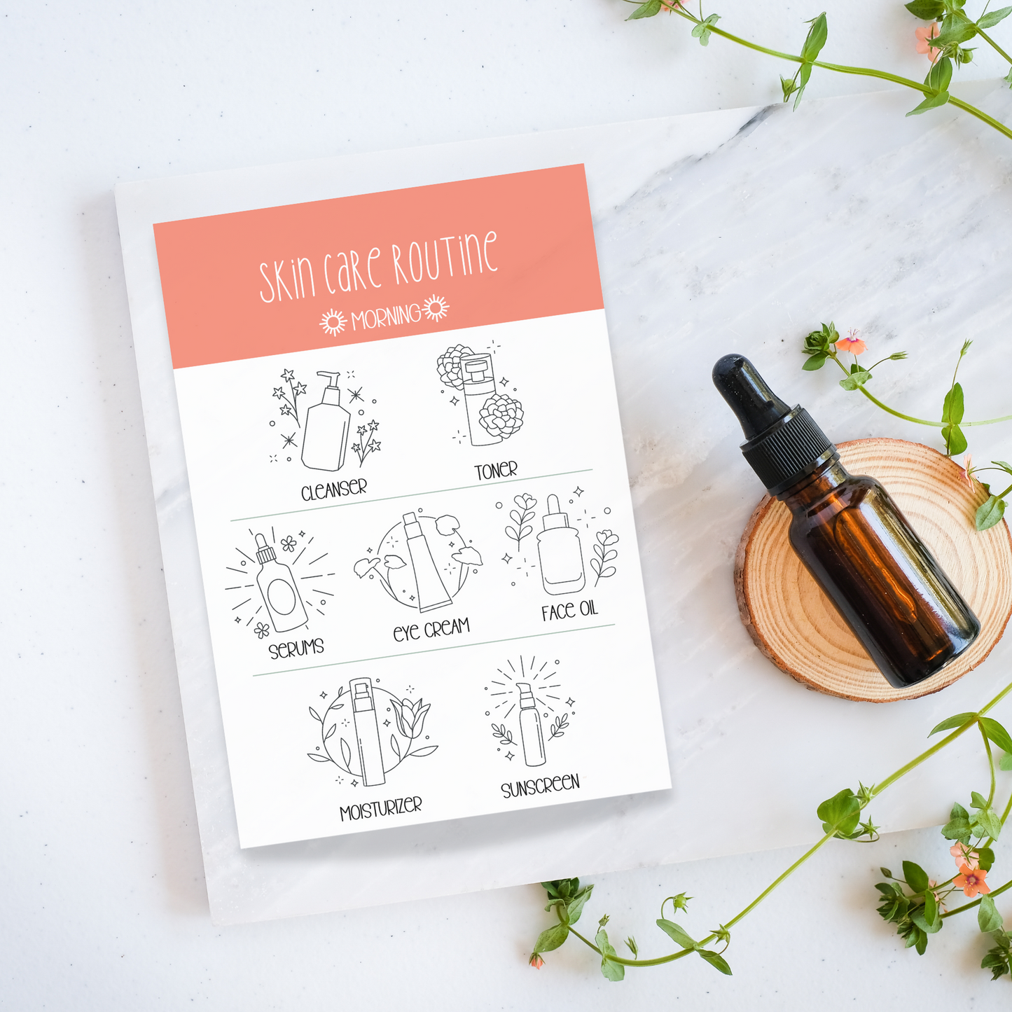 Morning Skincare Routine Habit Tracker Sticky Notes