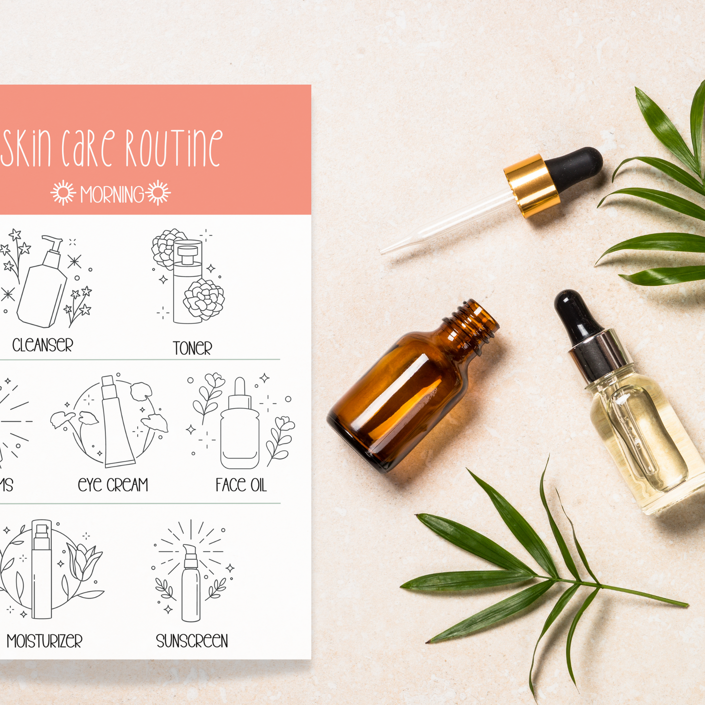 Morning Skincare Routine Habit Tracker Sticky Notes