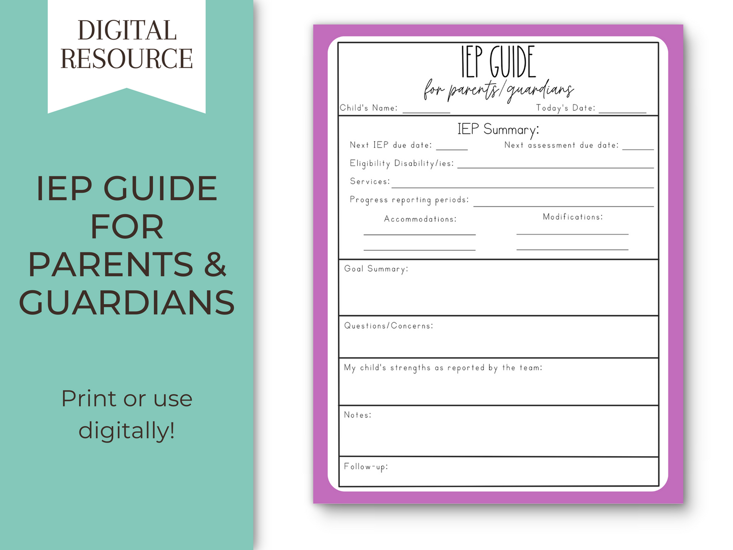 Digital Download IEP Meeting Guide
