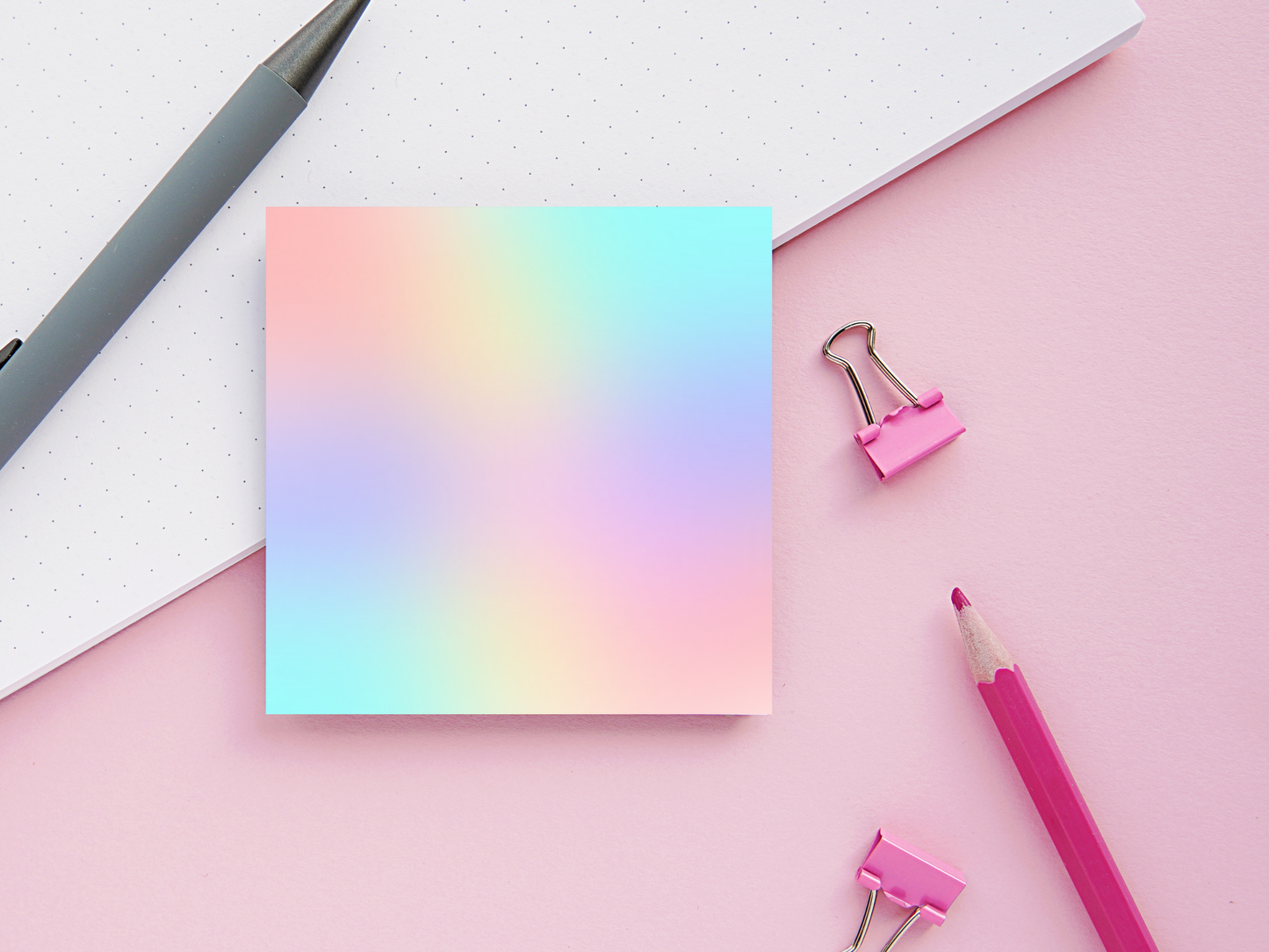 Pastel Rainbow Watercolor Sticky Notes