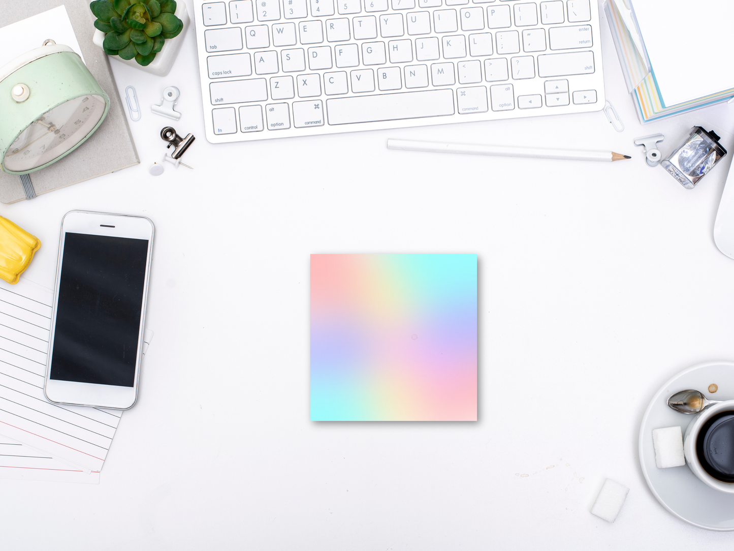 Pastel Rainbow Watercolor Sticky Notes