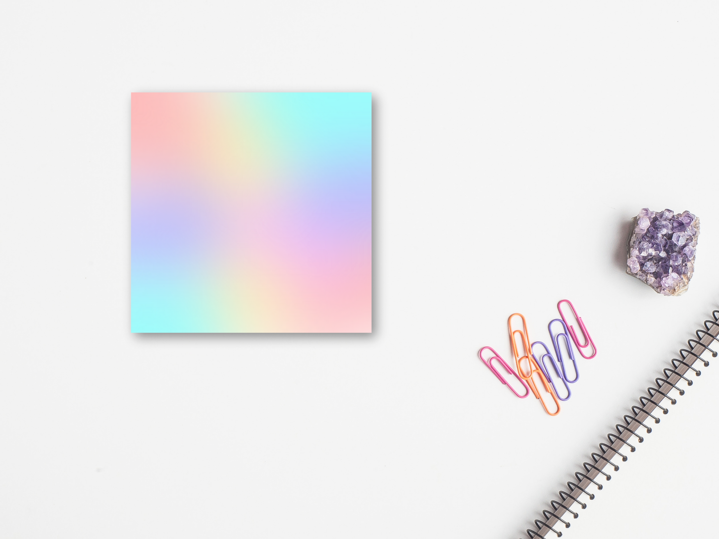 Pastel Rainbow Watercolor Sticky Notes