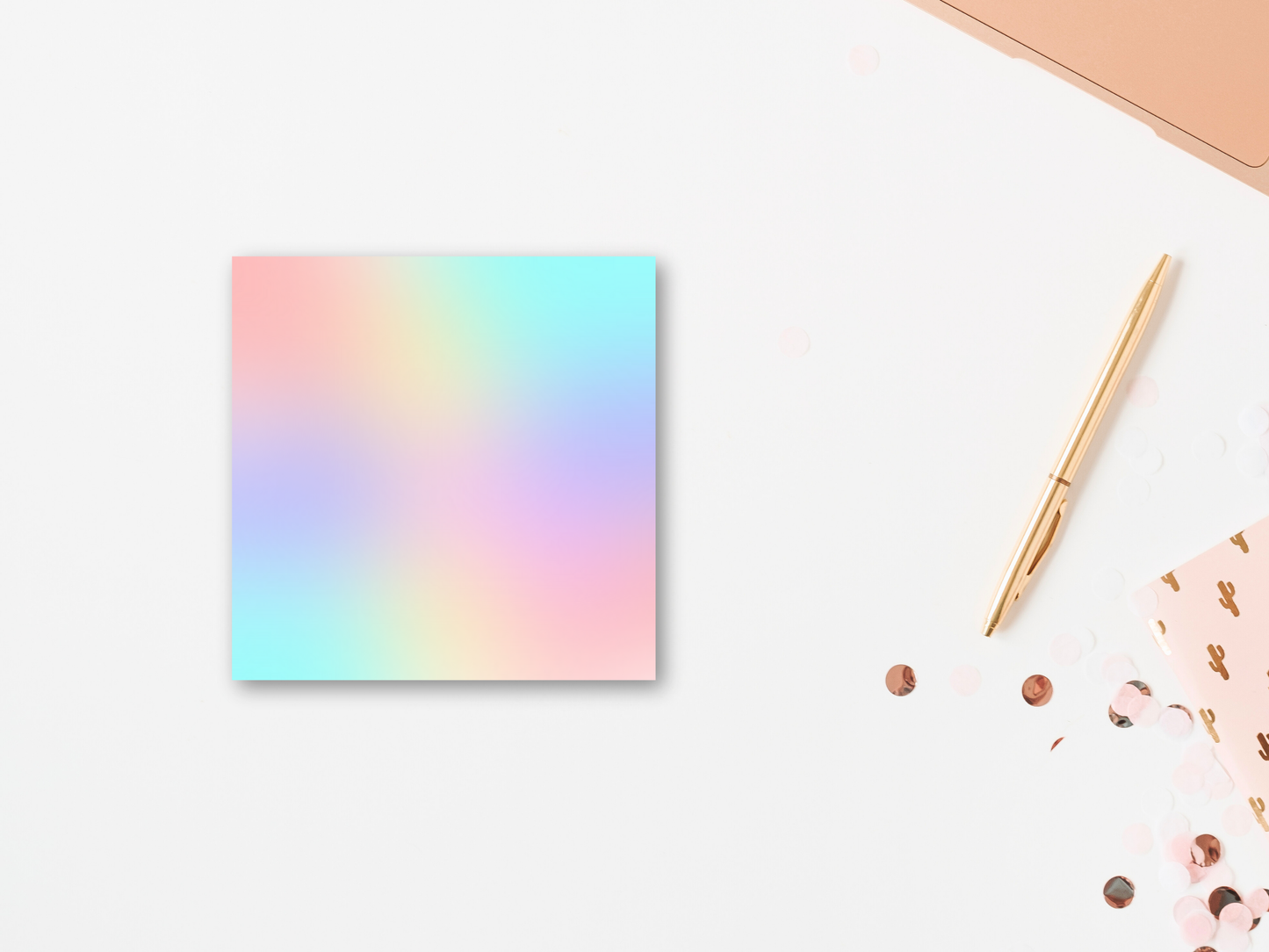 Pastel Rainbow Watercolor Sticky Notes
