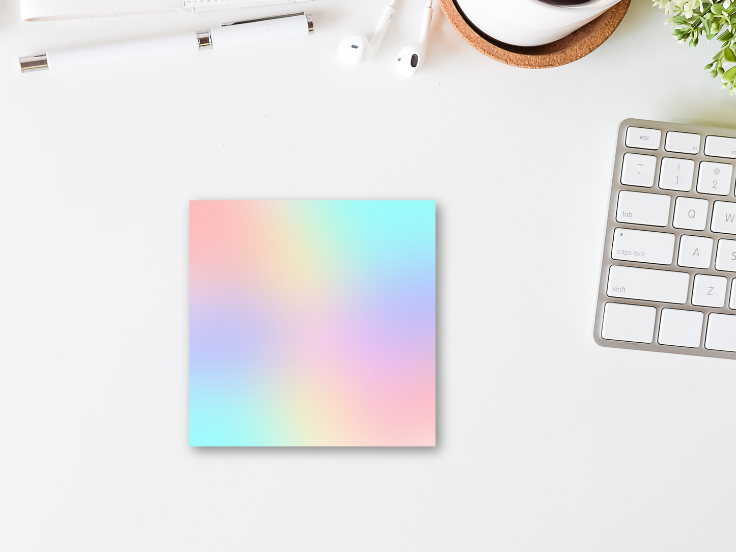 Pastel Rainbow Watercolor Sticky Notes