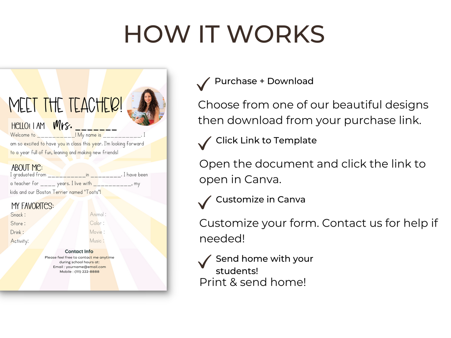 Meet the Teacher Letter Template - Sunny