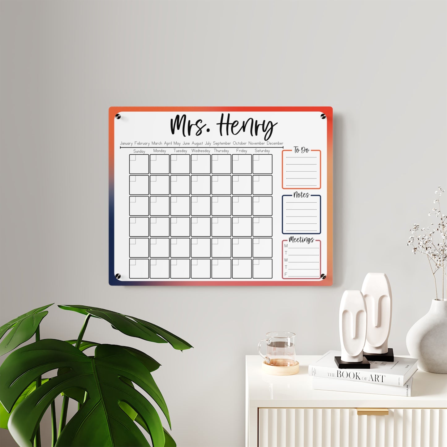 Sunset Custom Acrylic Wall Calendar (20 x 16)
