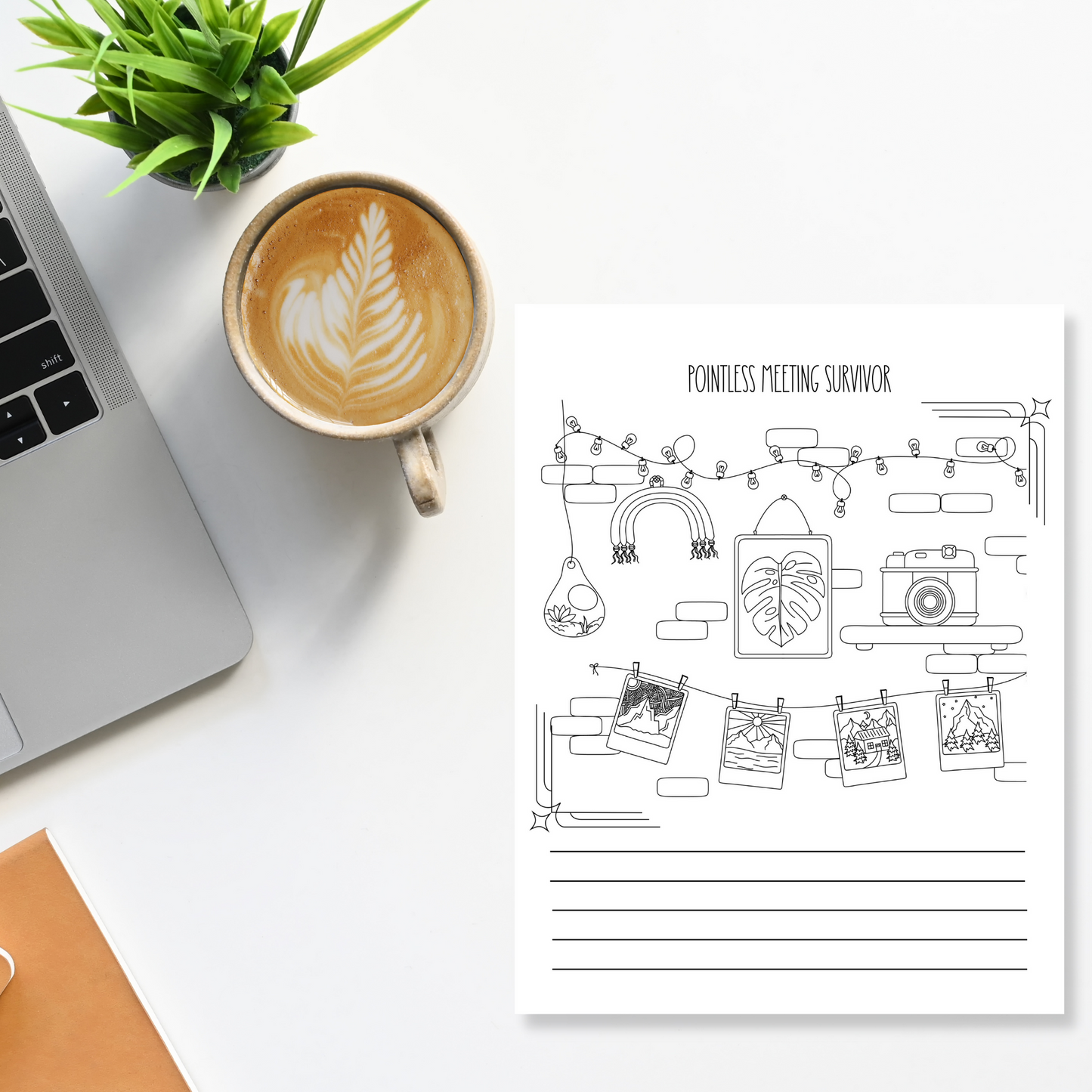 Pointless Meeting Survivor Doodle Notepad