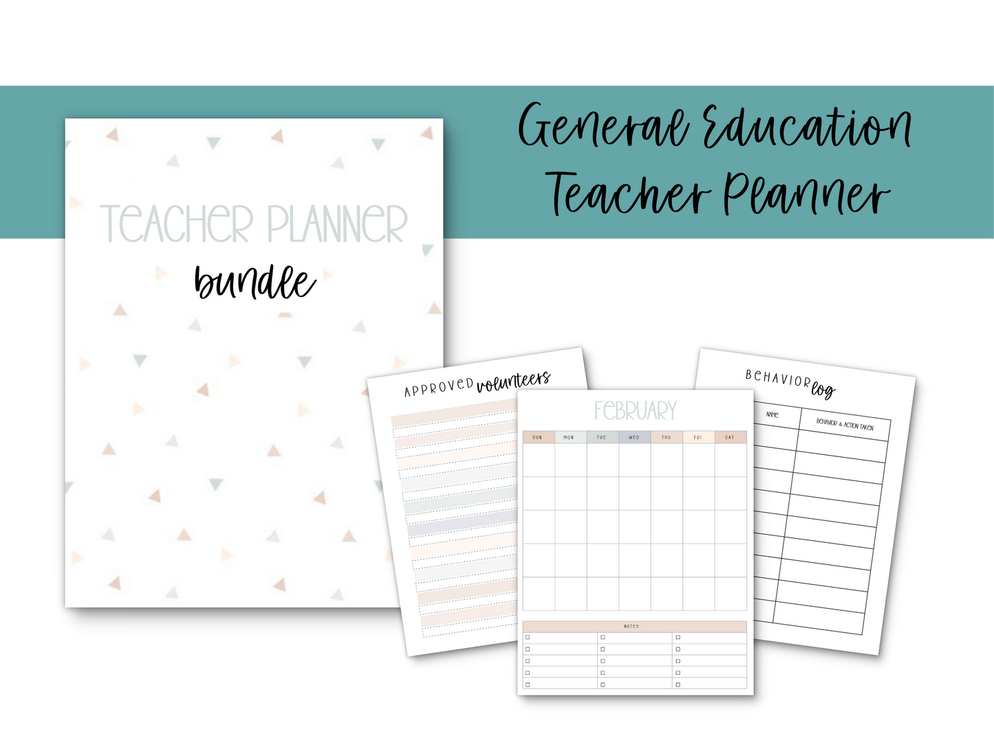Gen Ed Teacher Printable Planner - Neutral Theme