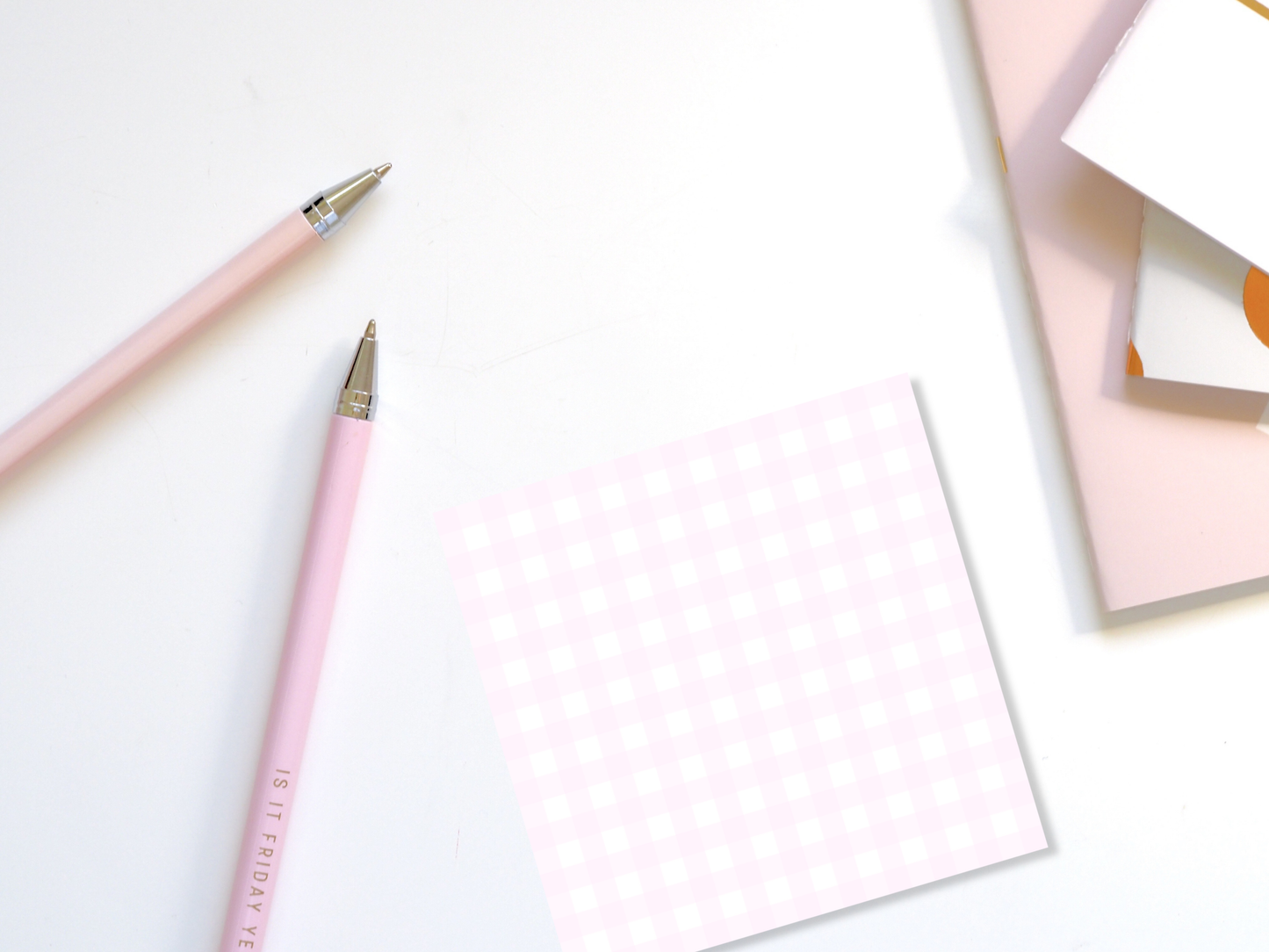 Pastel Rainbow Gingham Sticky Notes