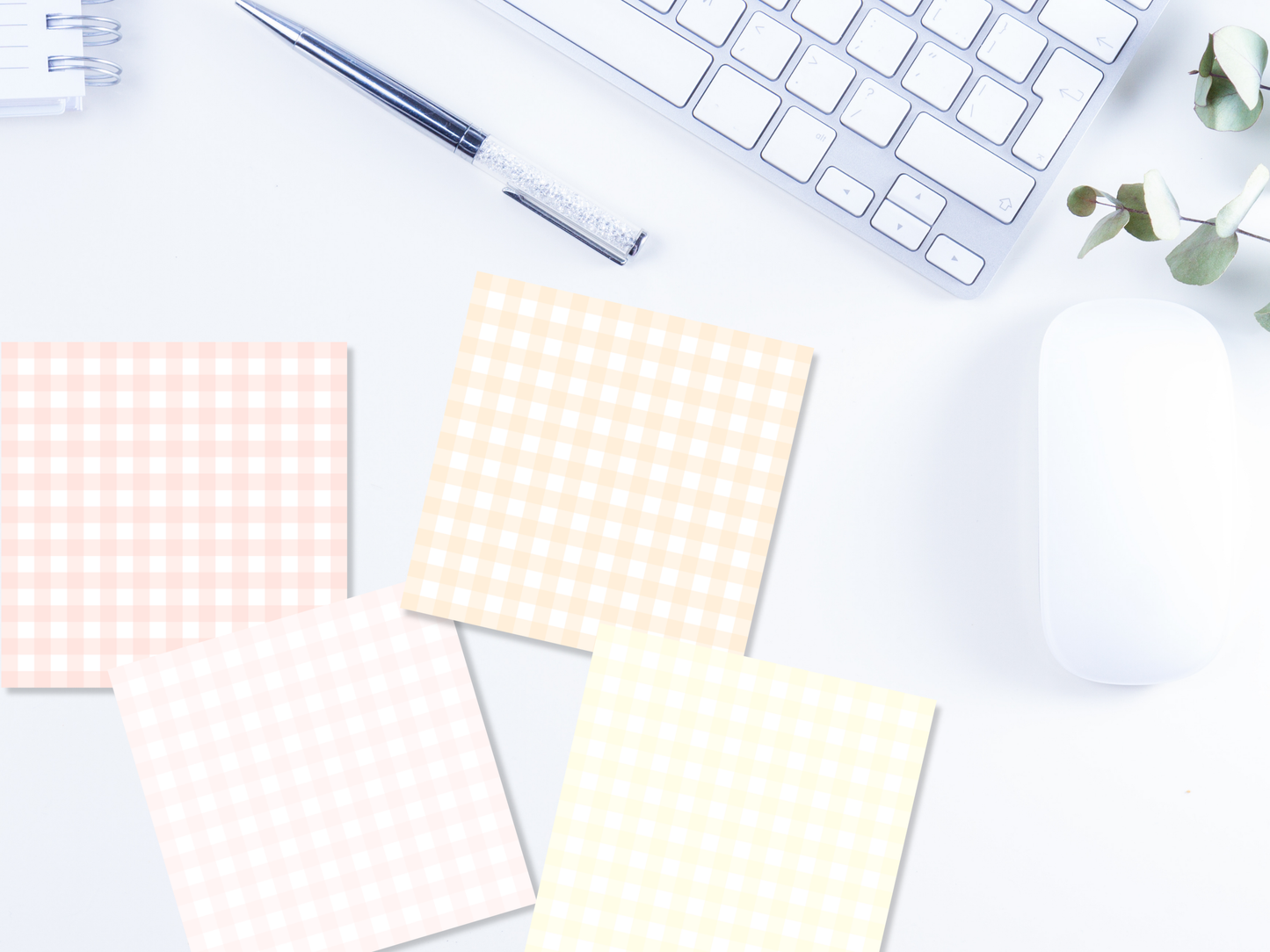 Pastel Rainbow Gingham Sticky Notes