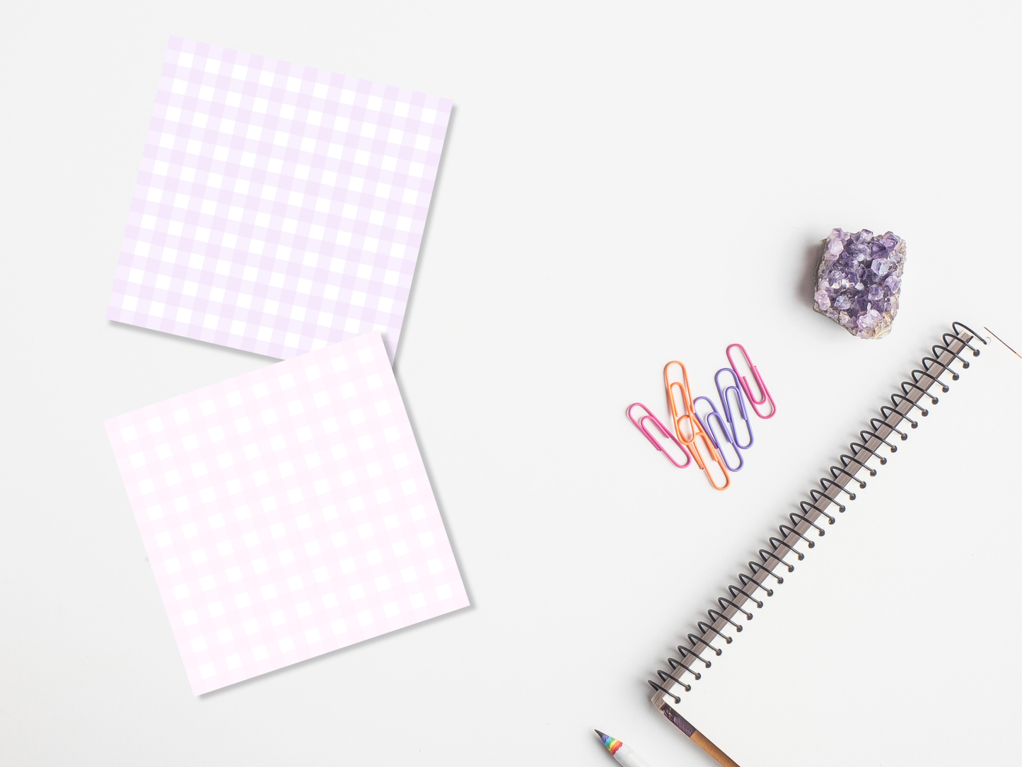 Pastel Rainbow Gingham Sticky Notes