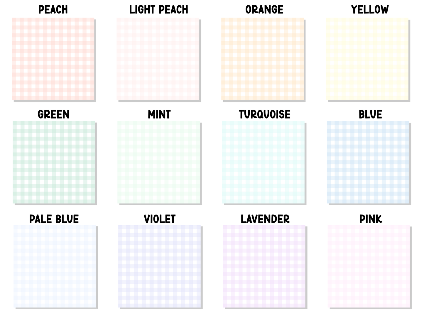 Pastel Rainbow Gingham Sticky Notes