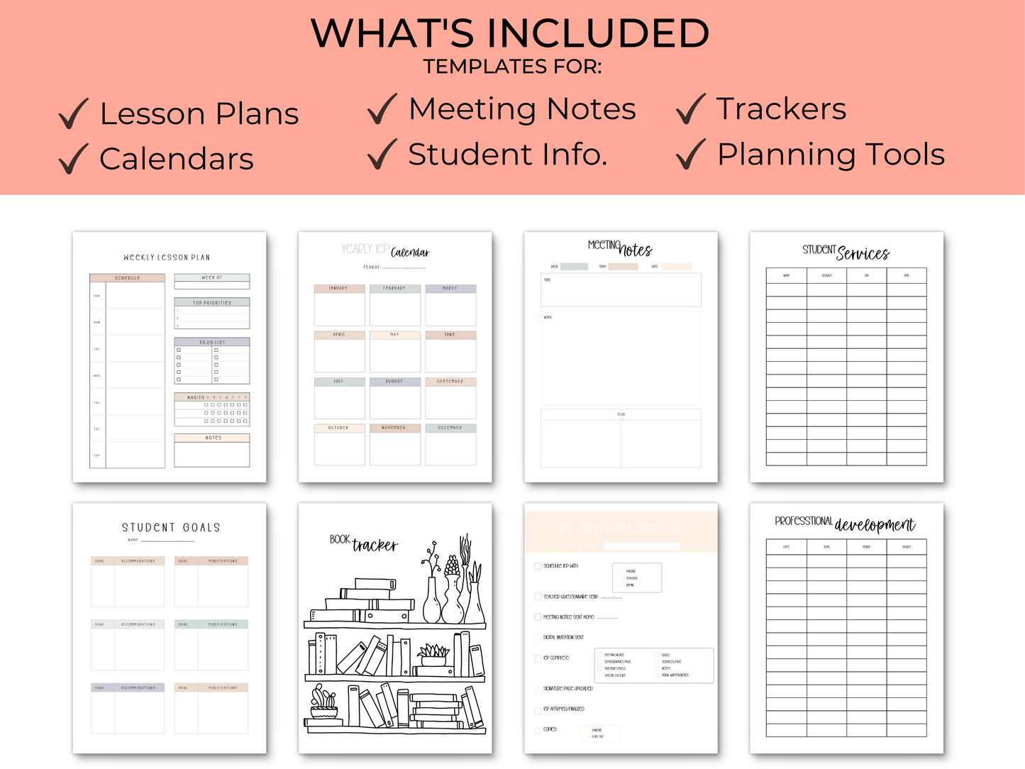 SLP/ Service Provider Printable Planner - Neutral Theme