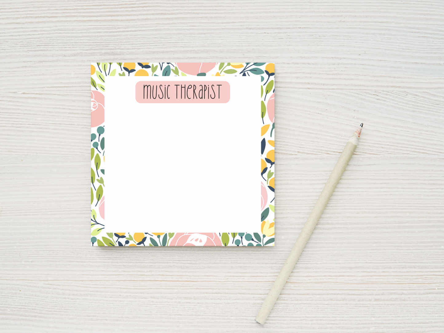 Floral Professional Title Sticky Notes