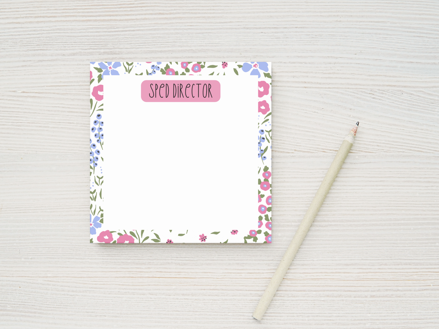 Floral Professional Title Sticky Notes