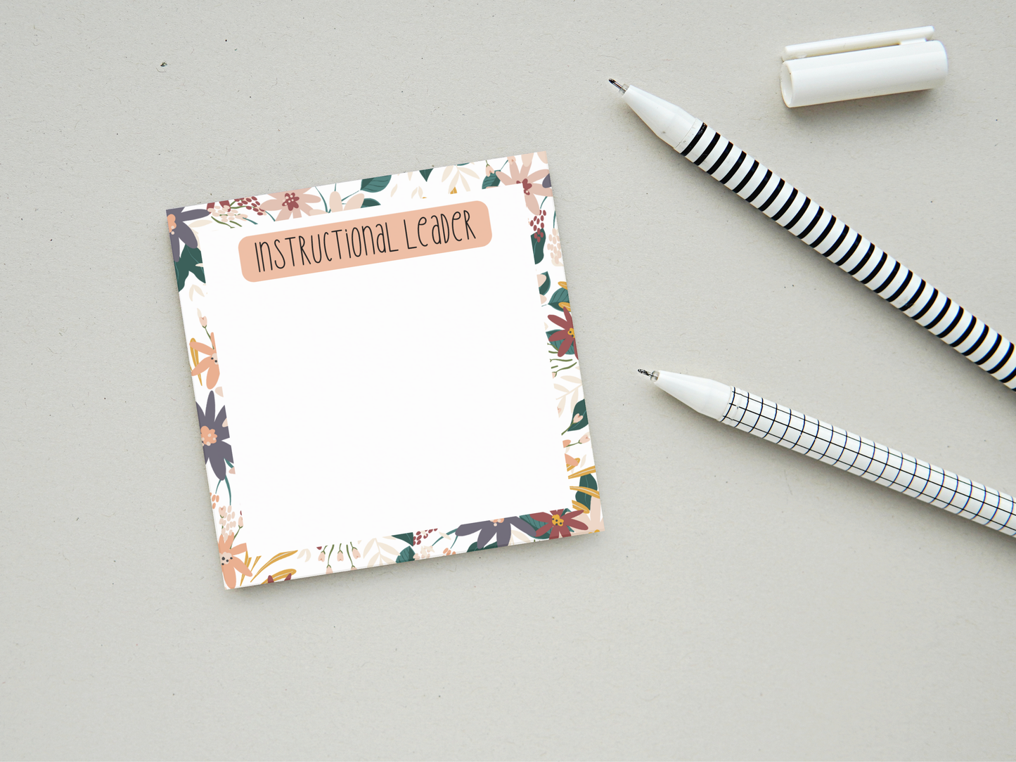 Floral Professional Title Sticky Notes