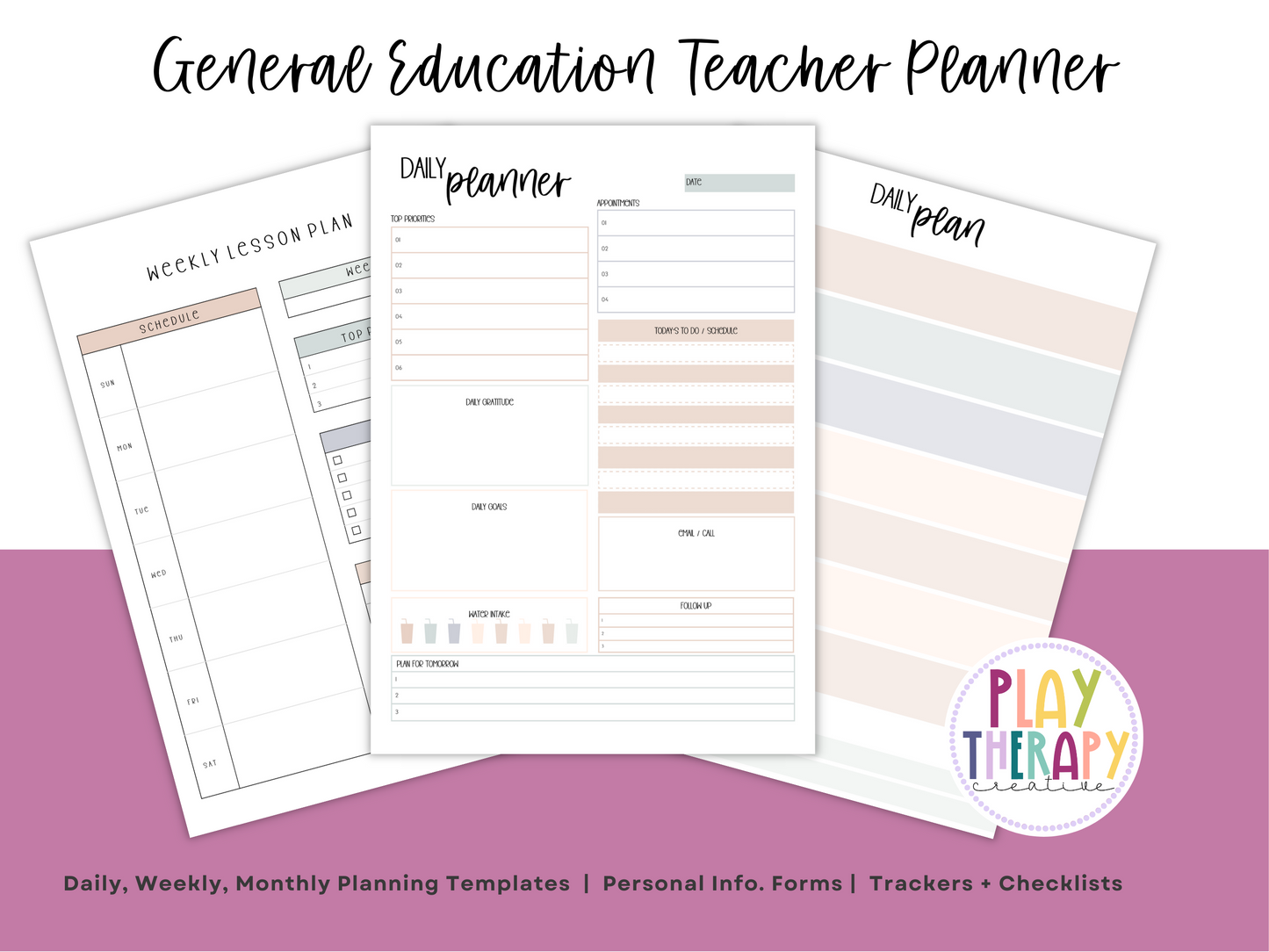 Gen Ed Teacher Printable Planner - Neutral Theme