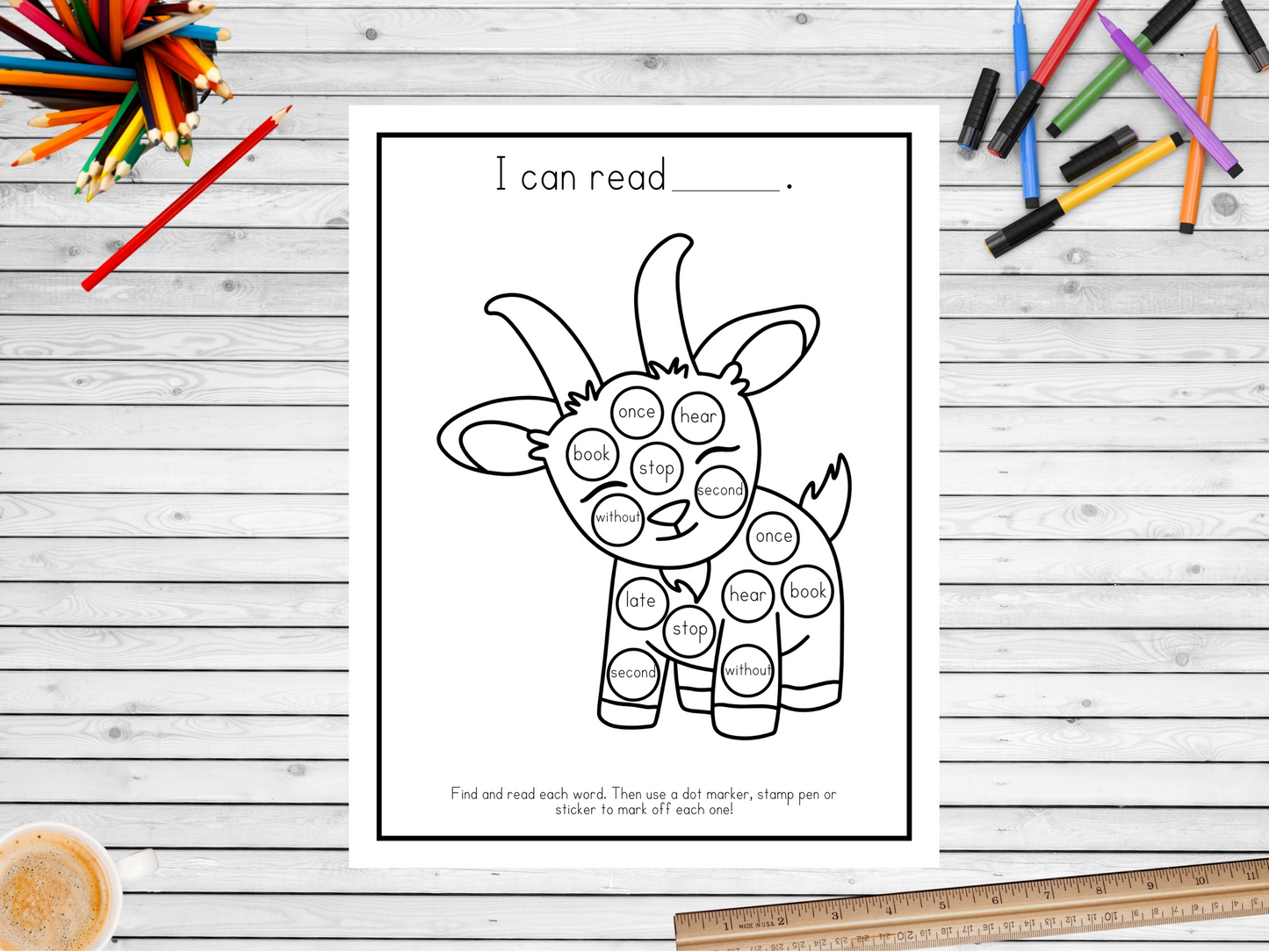 Dot Marker Reading Practice Coloring Pages | Third 100 Sight Words