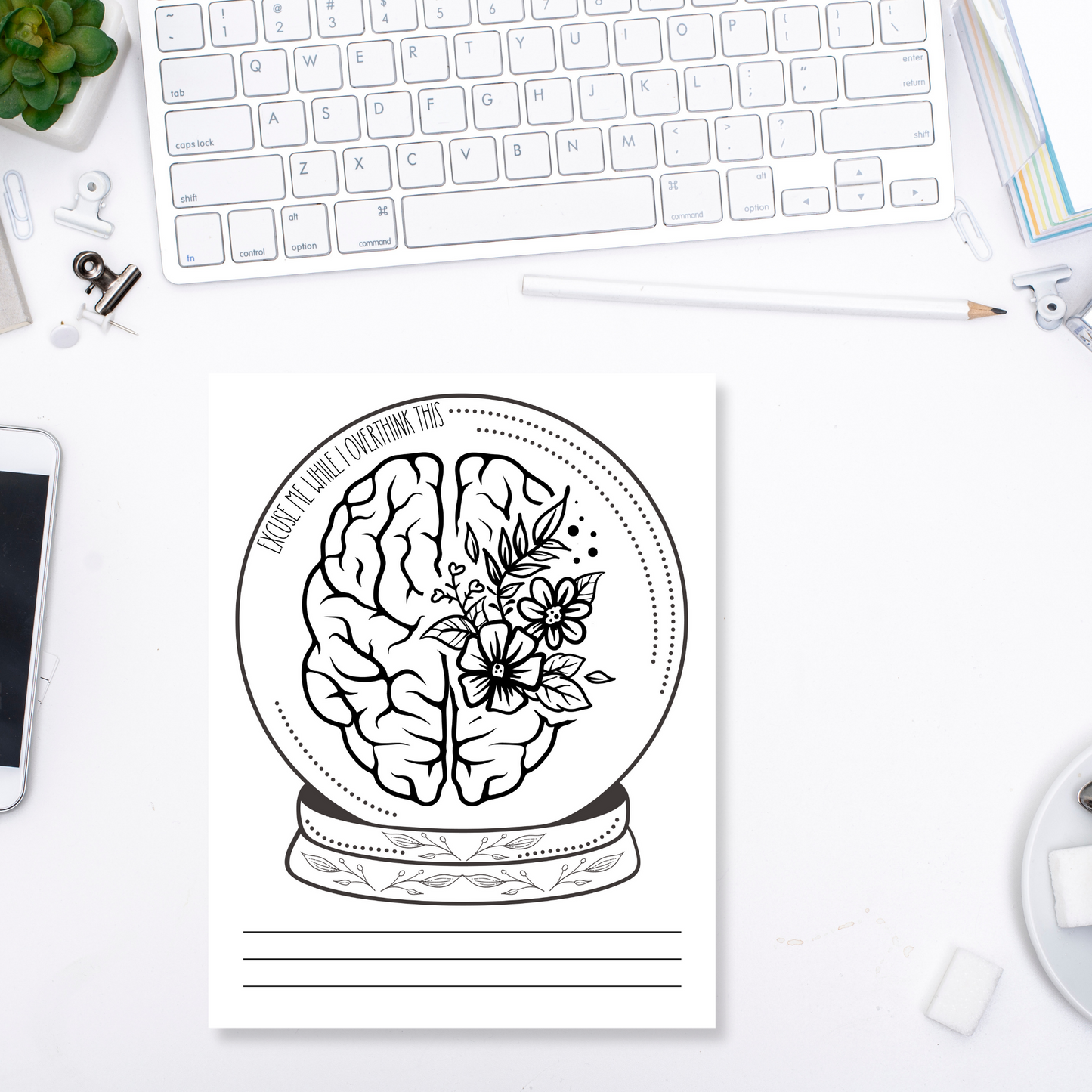 Excuse Me While I Overthink This Doodle Notepad