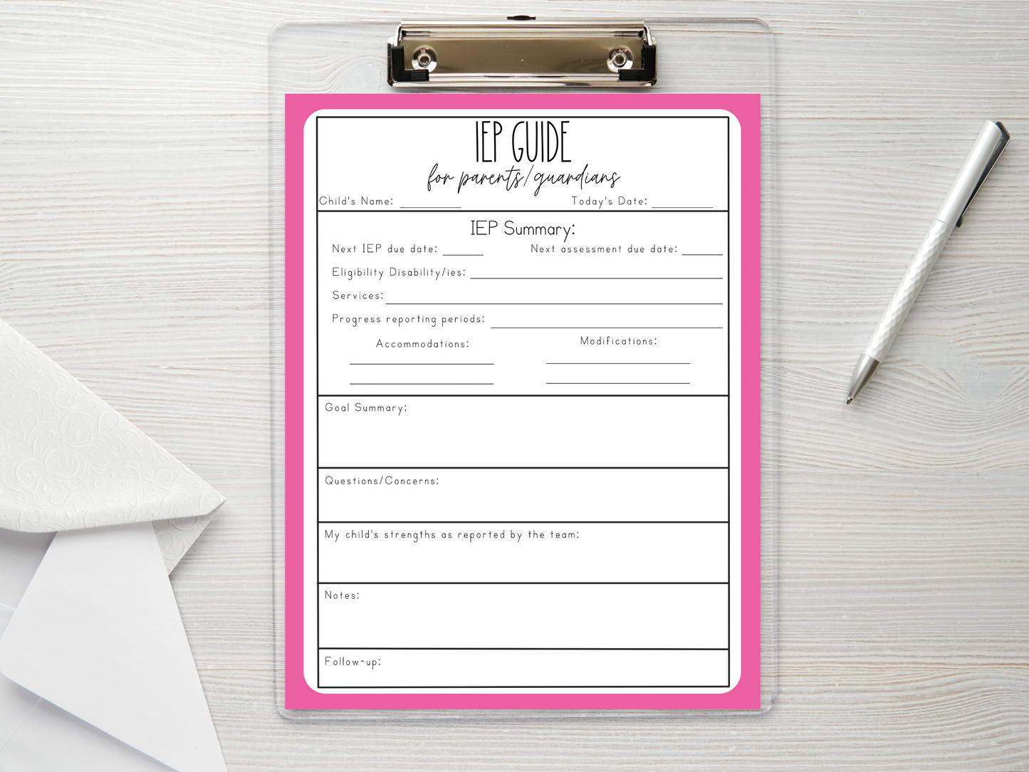 Digital Download IEP Meeting Guide