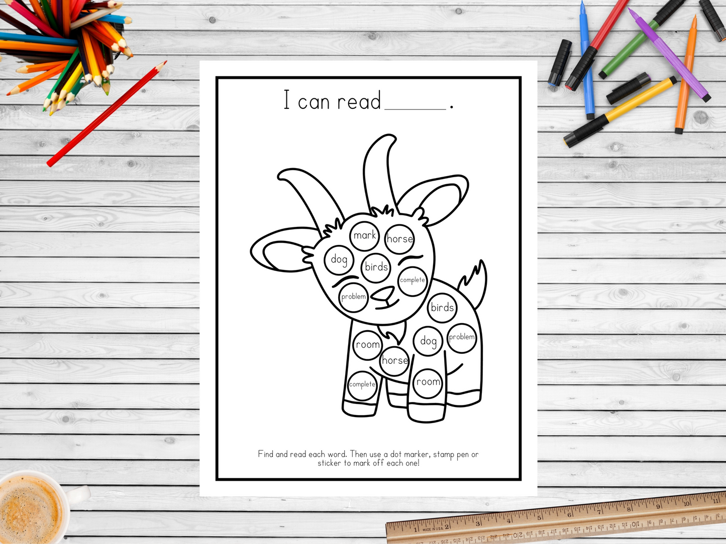 Dot Marker Reading Practice Coloring Pages | Fourth 100 Sight Words