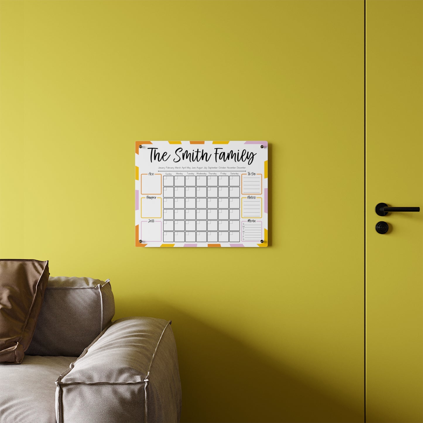 Sunrise Burst Custom Acrylic Wall Calendar (20 x 16)