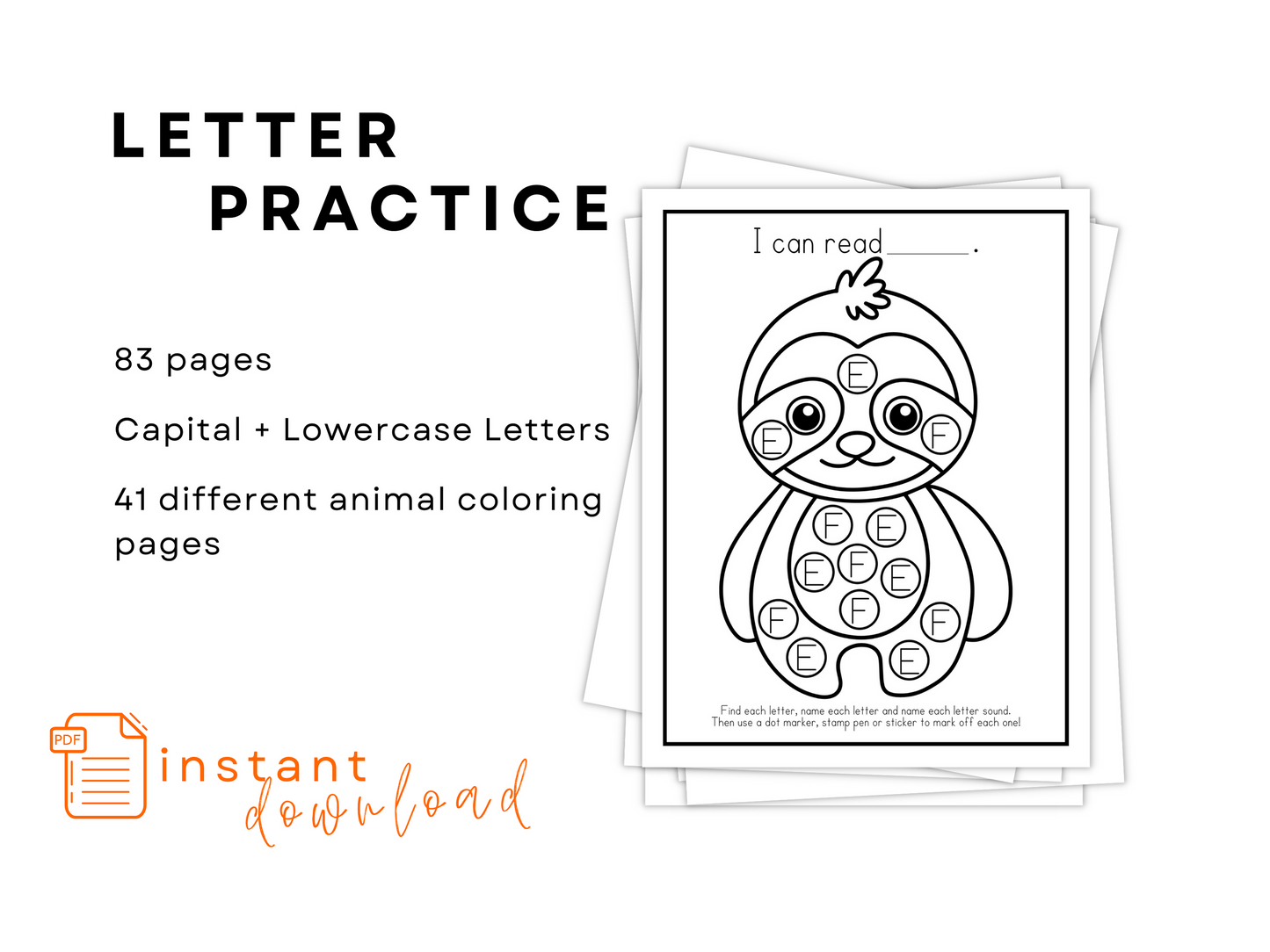 Dot Marker Alphabet Practice Coloring Pages | Capital + Lowercase Letters