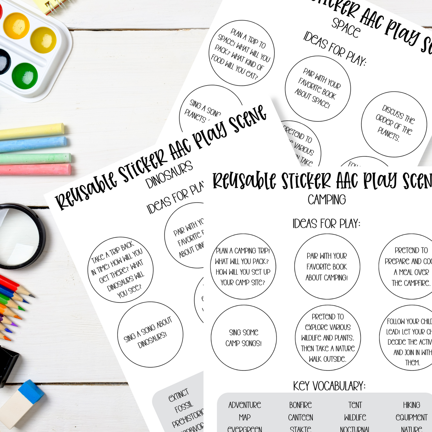 Reusable Sticker AAC Play Scenes