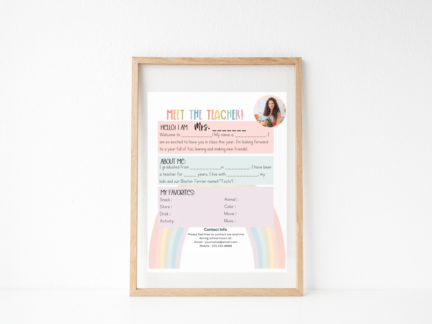 Meet the Teacher Letter Template - Rainbow