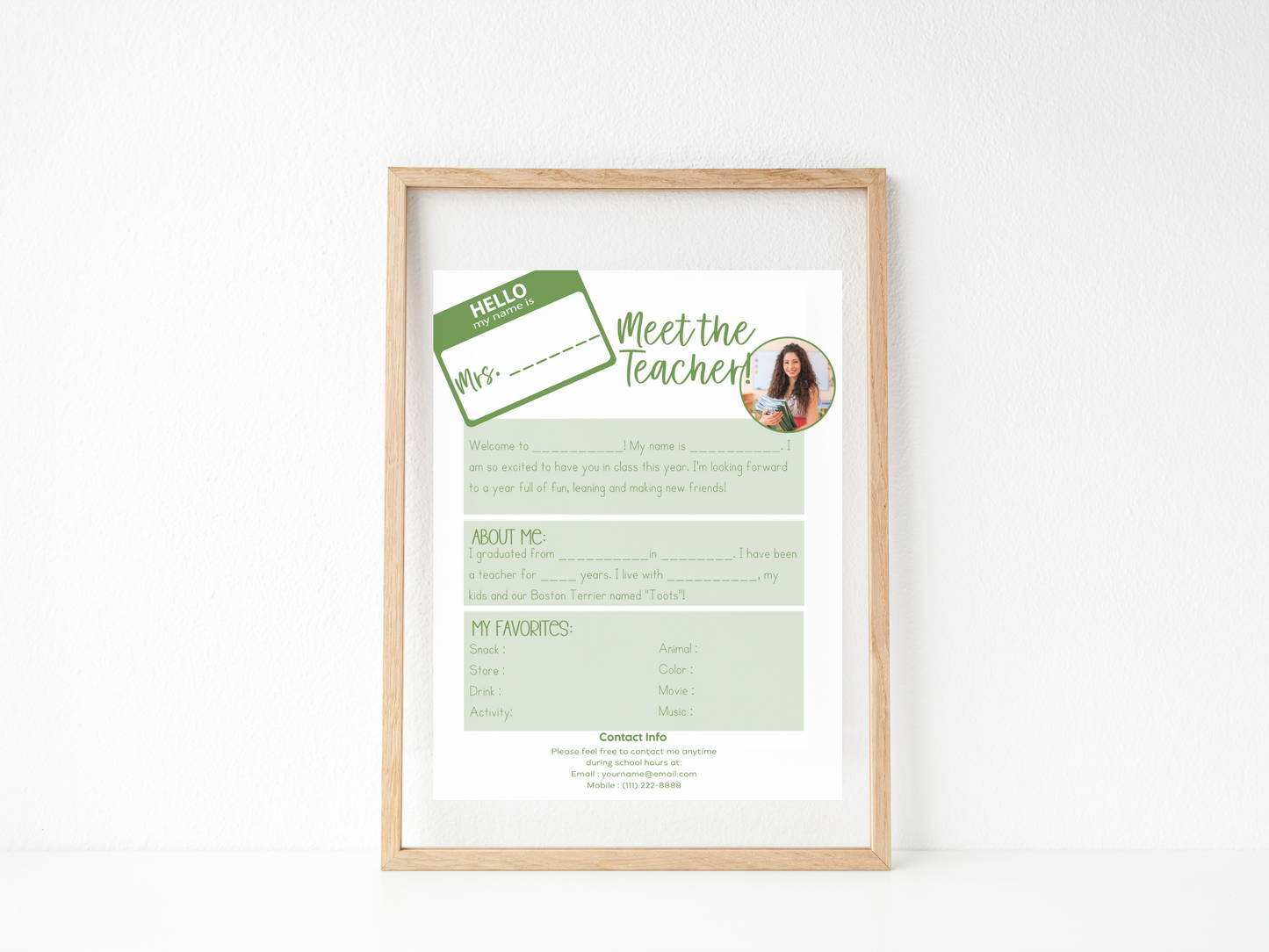 Meet the Teacher Letter Template - Hello