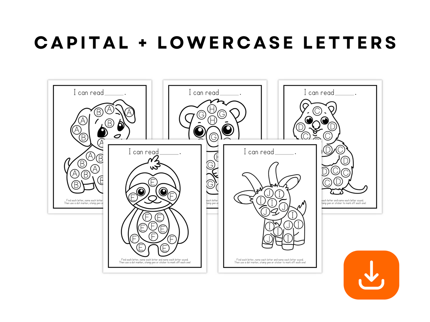 Dot Marker Alphabet Practice Coloring Pages | Capital + Lowercase Letters