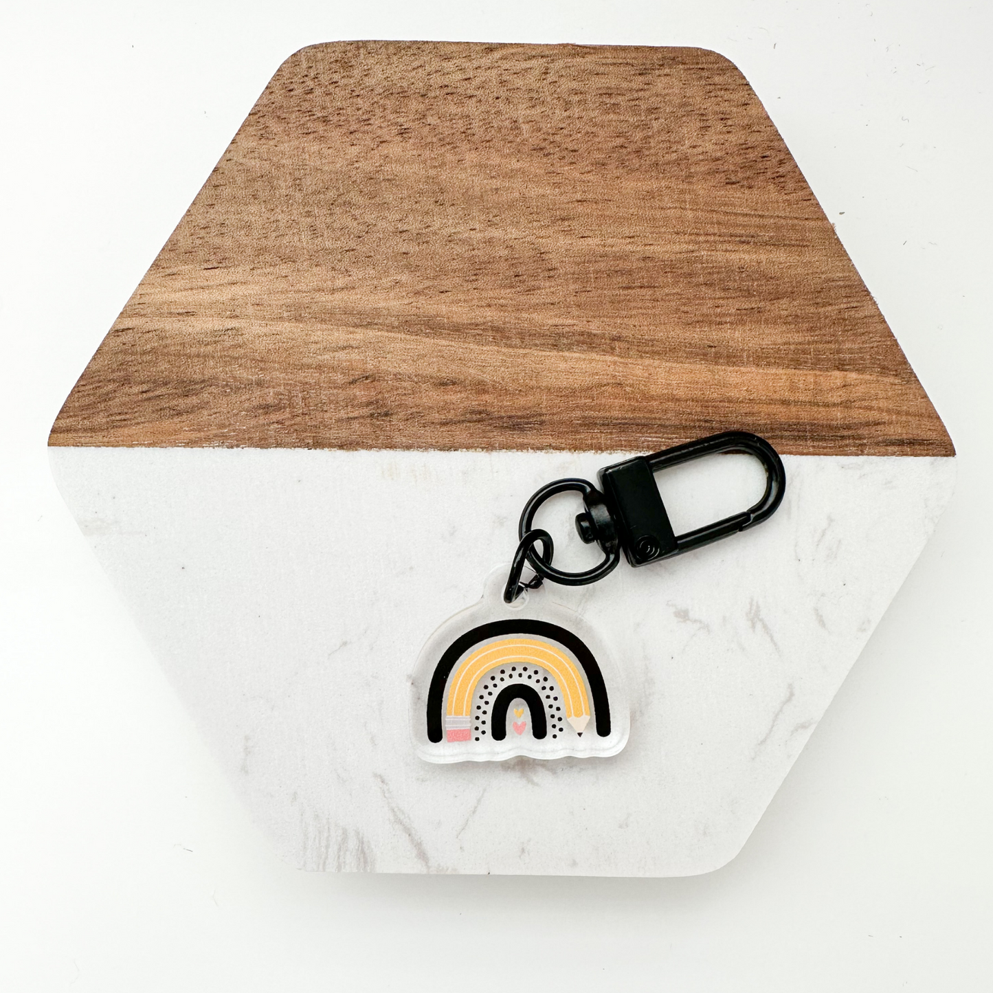 Pencil Rainbow Badge Charm