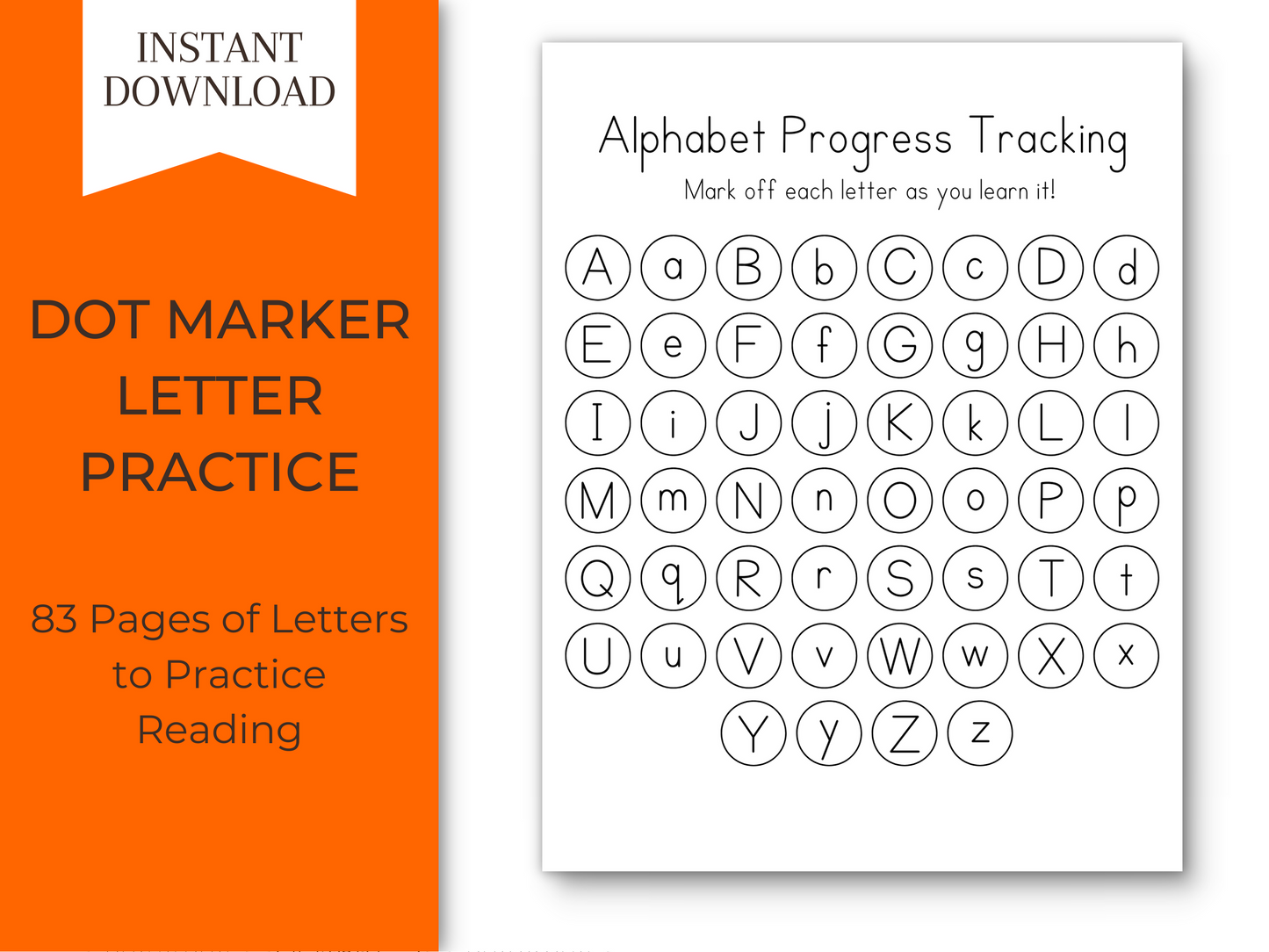 Dot Marker Alphabet Practice Coloring Pages | Capital + Lowercase Letters