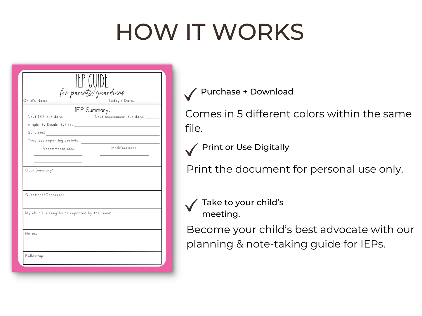 Digital Download IEP Meeting Guide