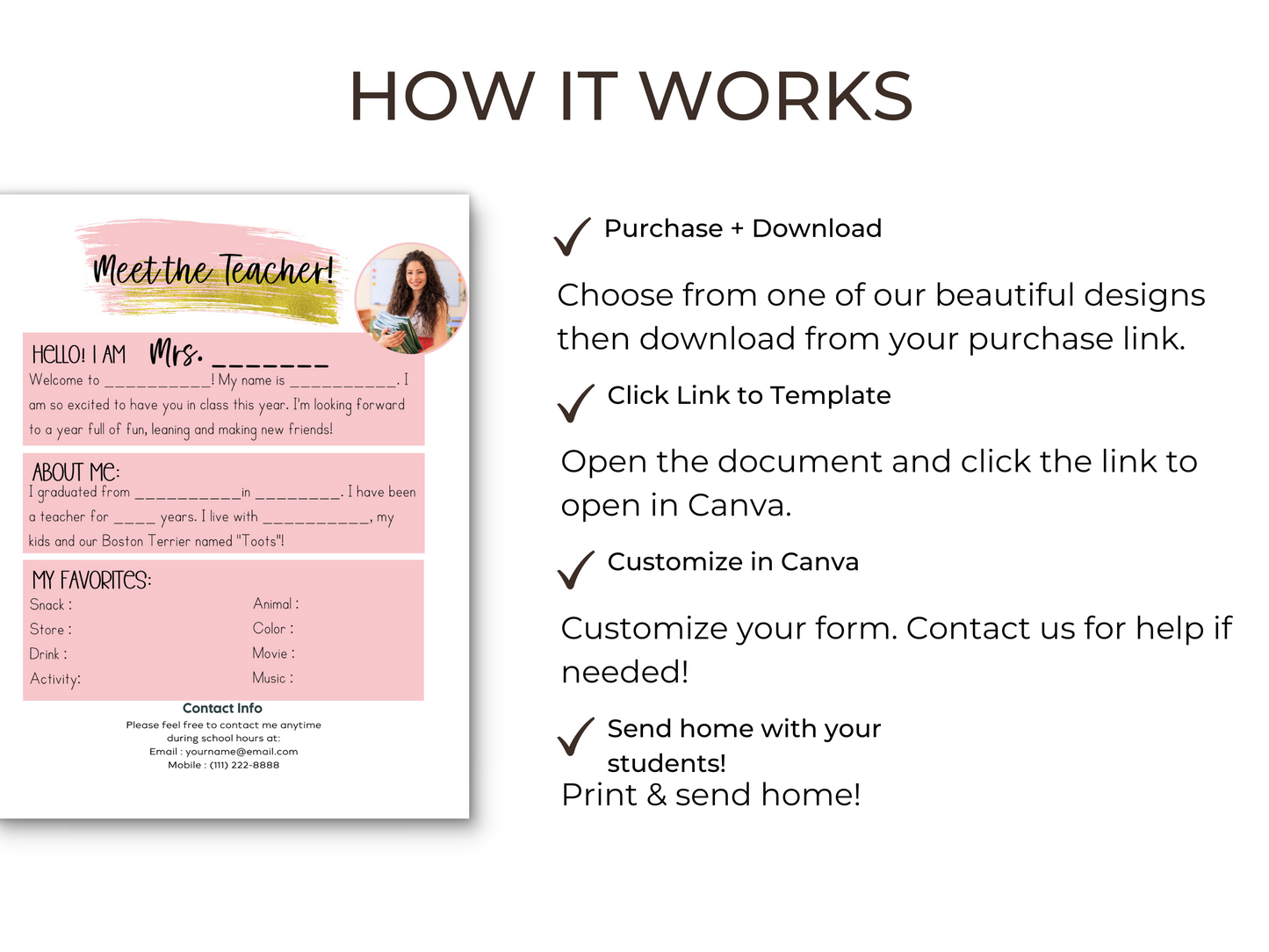 Meet the Teacher Letter Template - Blush
