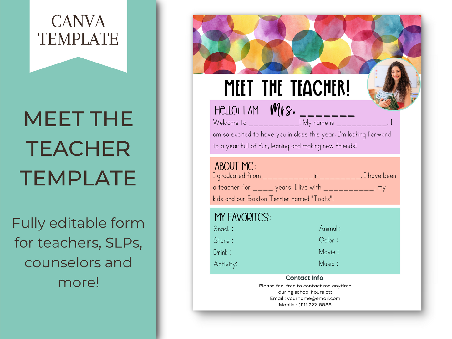 Meet the Teacher Letter Template - Dots
