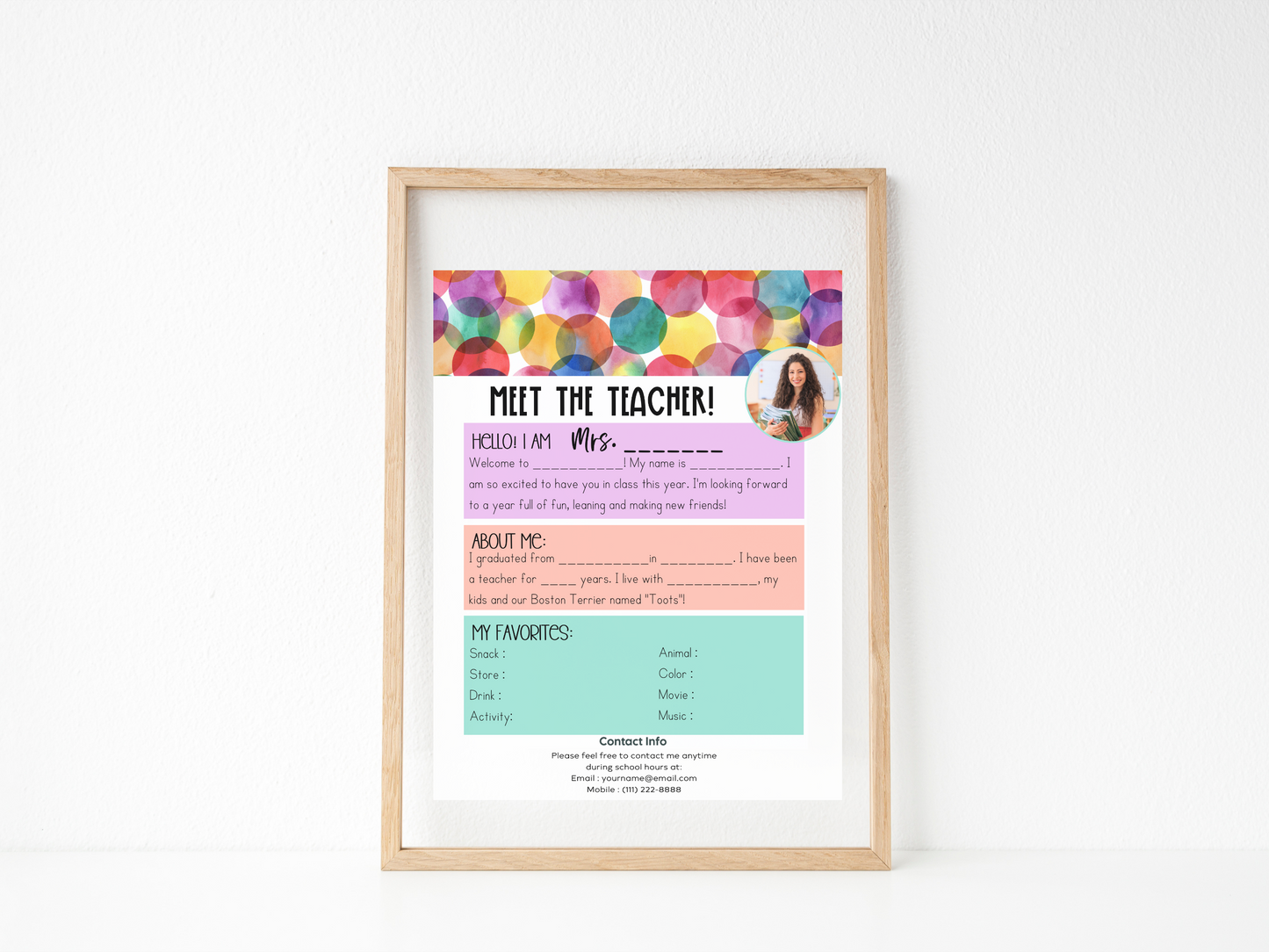 Meet the Teacher Letter Template - Dots