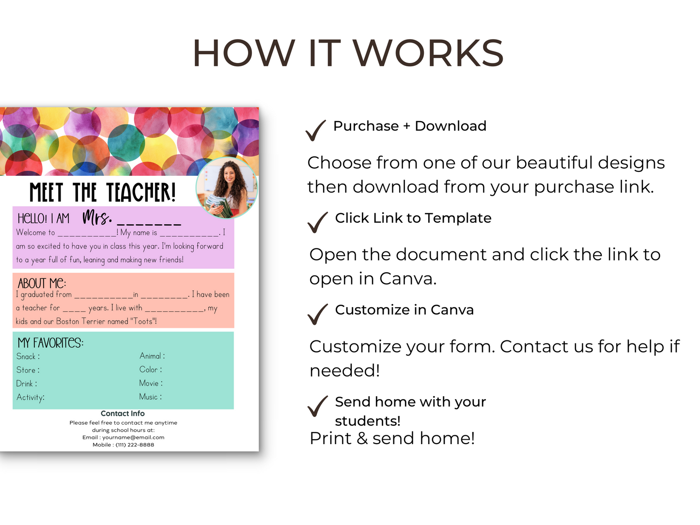 Meet the Teacher Letter Template - Dots