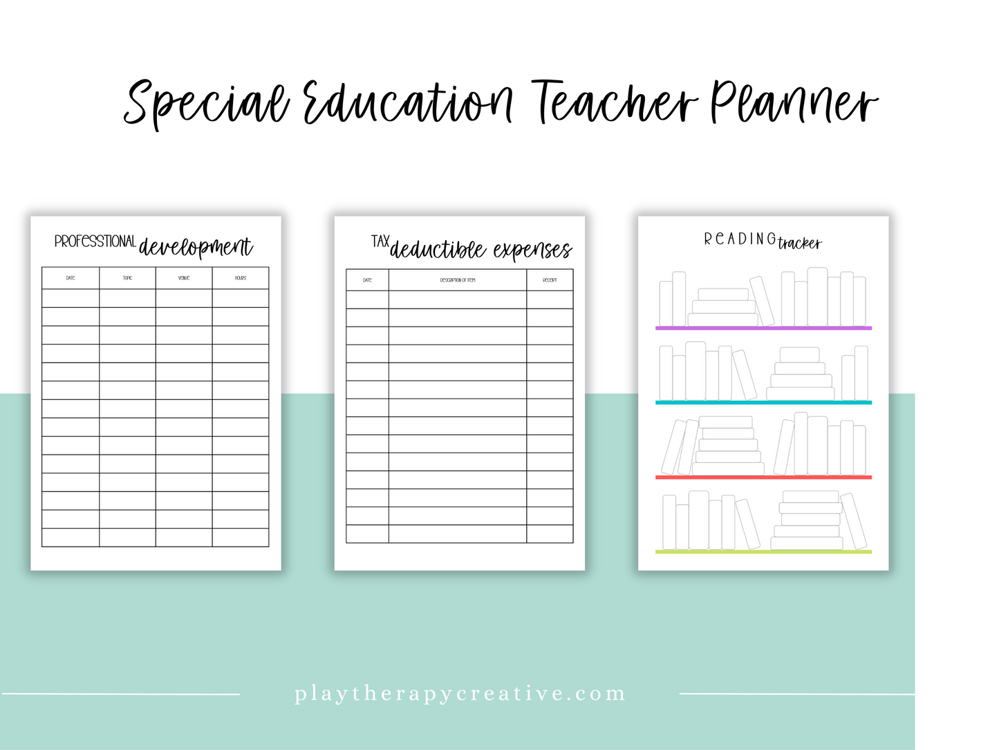 SpEd Teacher Printable Planner - Bright Rainbow Stripe Theme