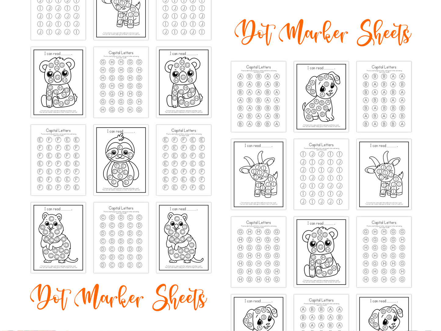 Dot Marker Alphabet Practice Coloring Pages | Capital + Lowercase Letters
