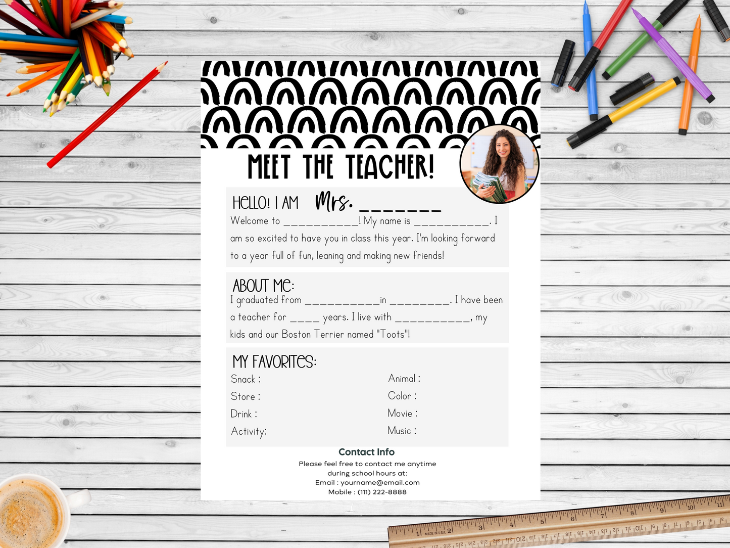 Meet the Teacher Letter Template - Rainbow