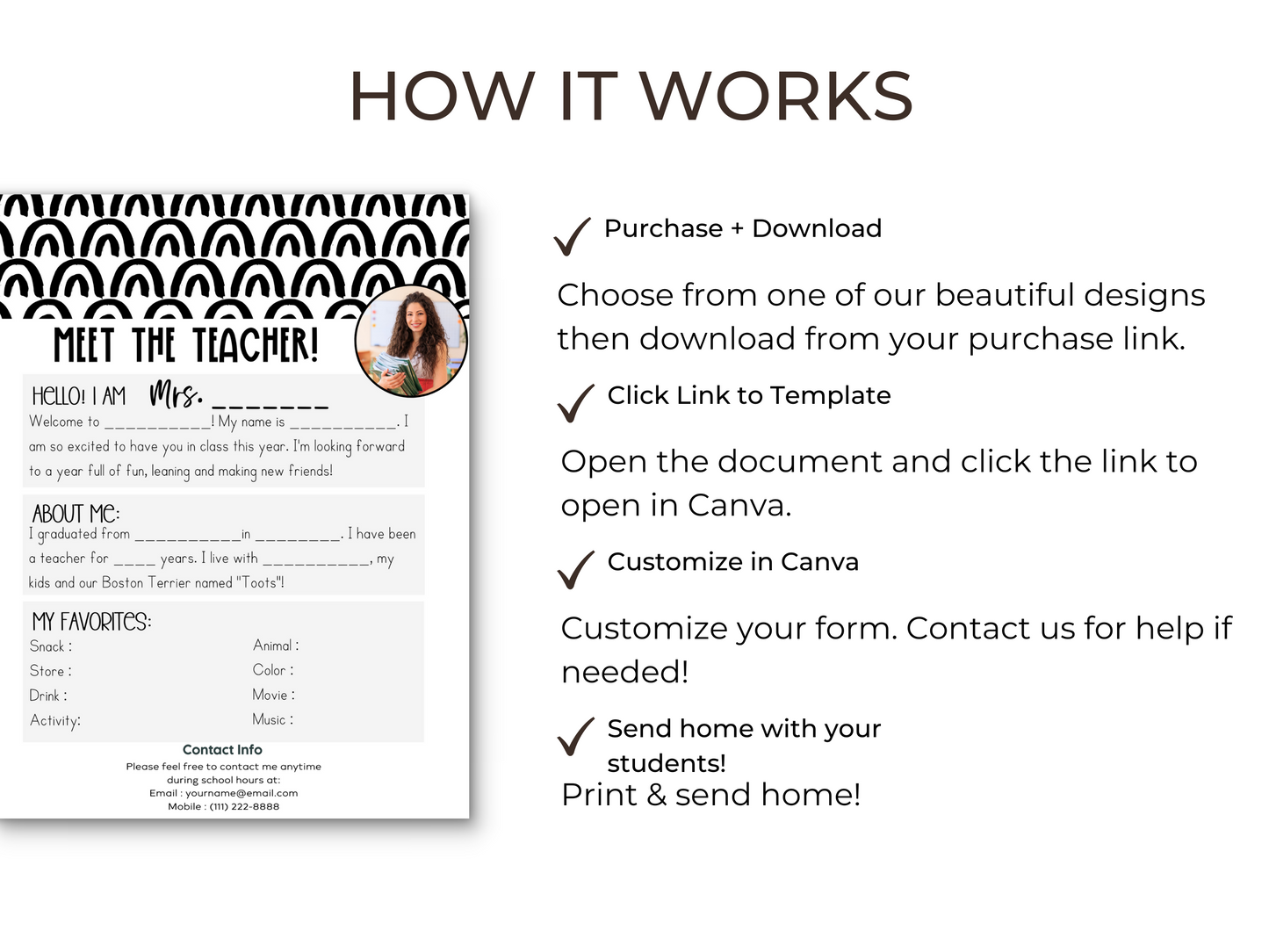 Meet the Teacher Letter Template - Rainbow