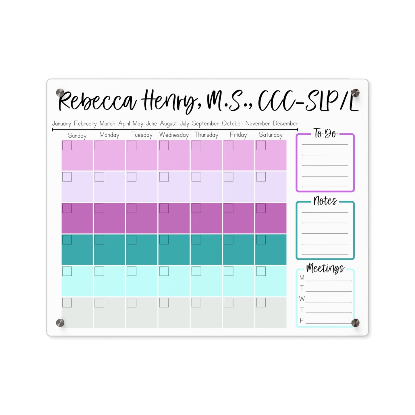 Arctic Custom Acrylic Wall Calendar (20 x 16)