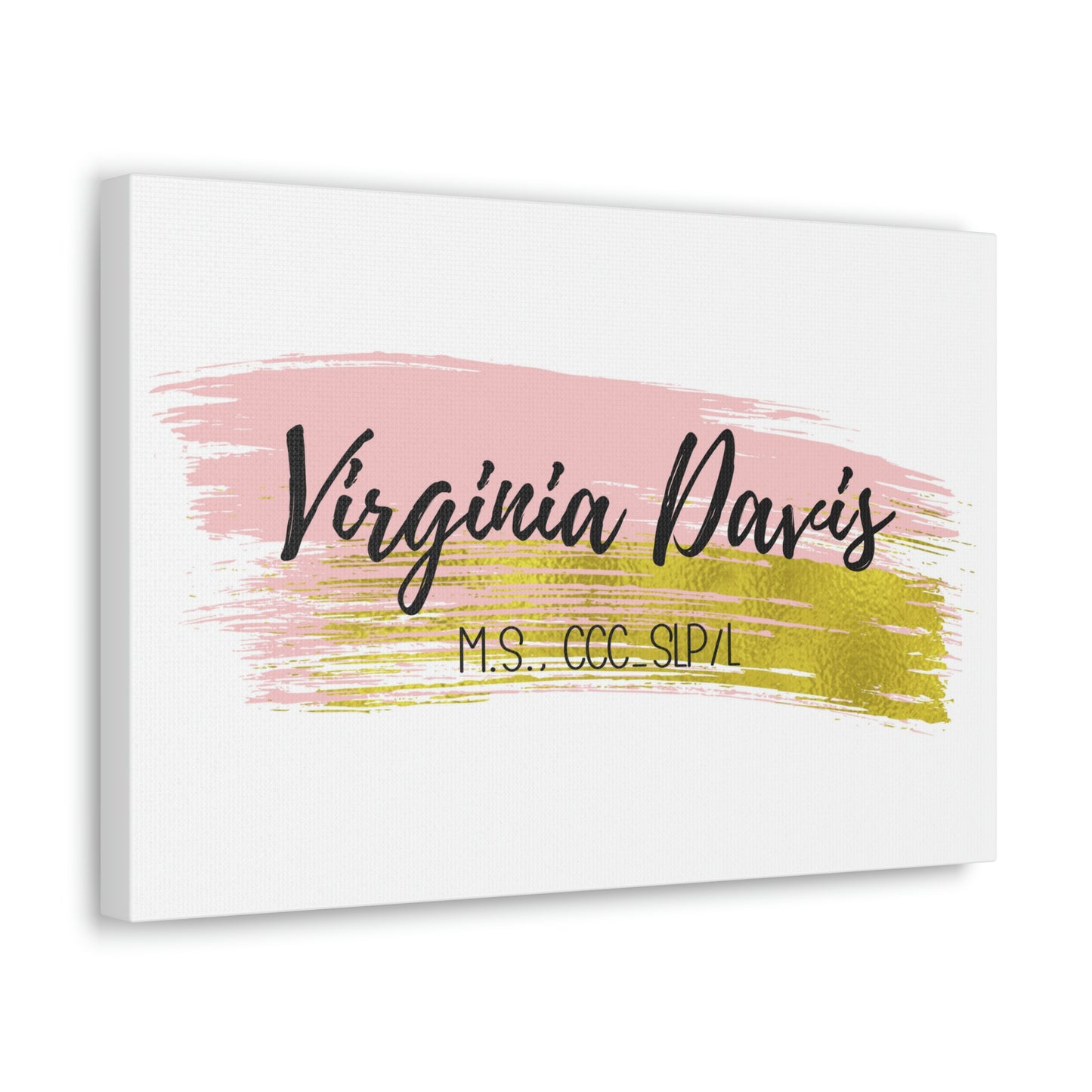 Pink + Gold Custom Canvas (18 x 12 in)