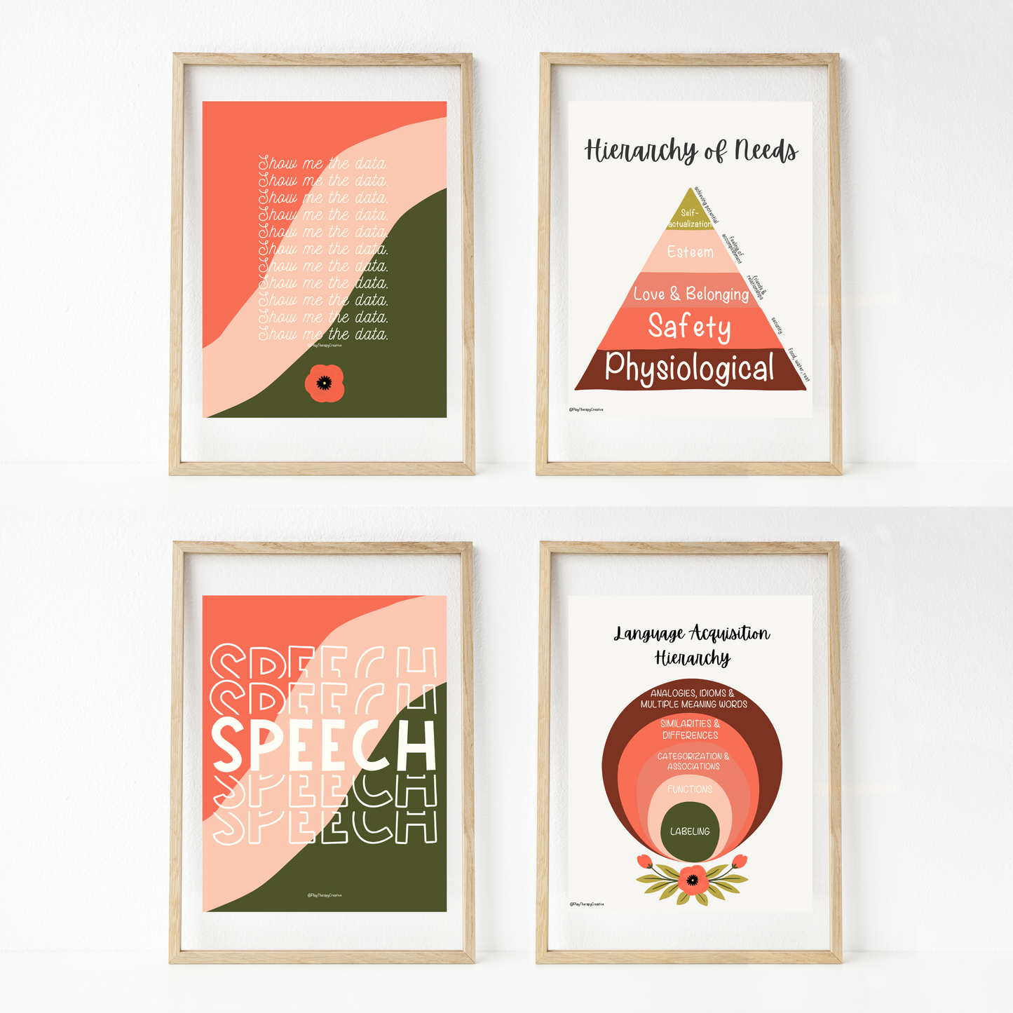 Poppy Speech Room Wall Art- Set of 20