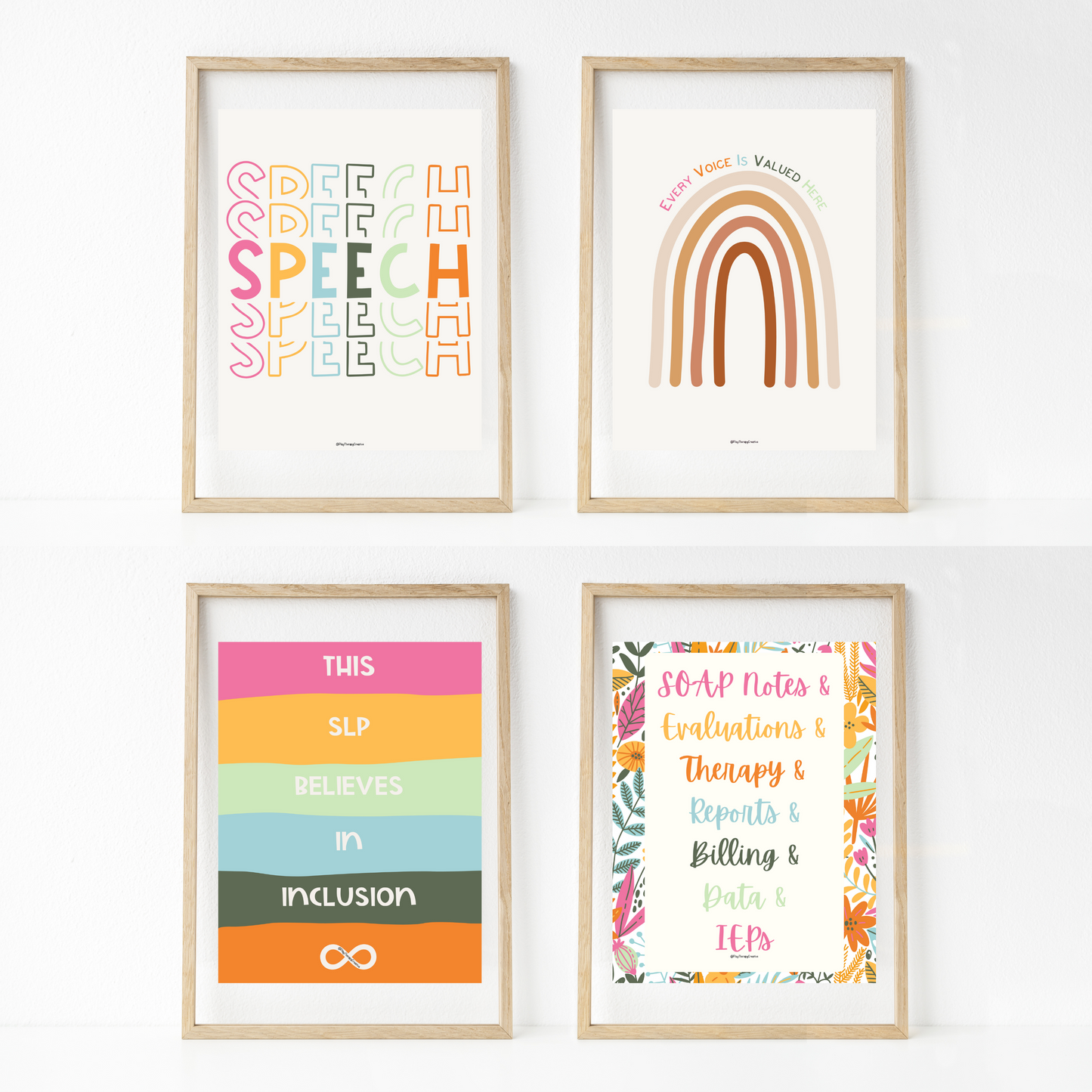 Tropical Floral Speech Room Wall Art- Set of 20