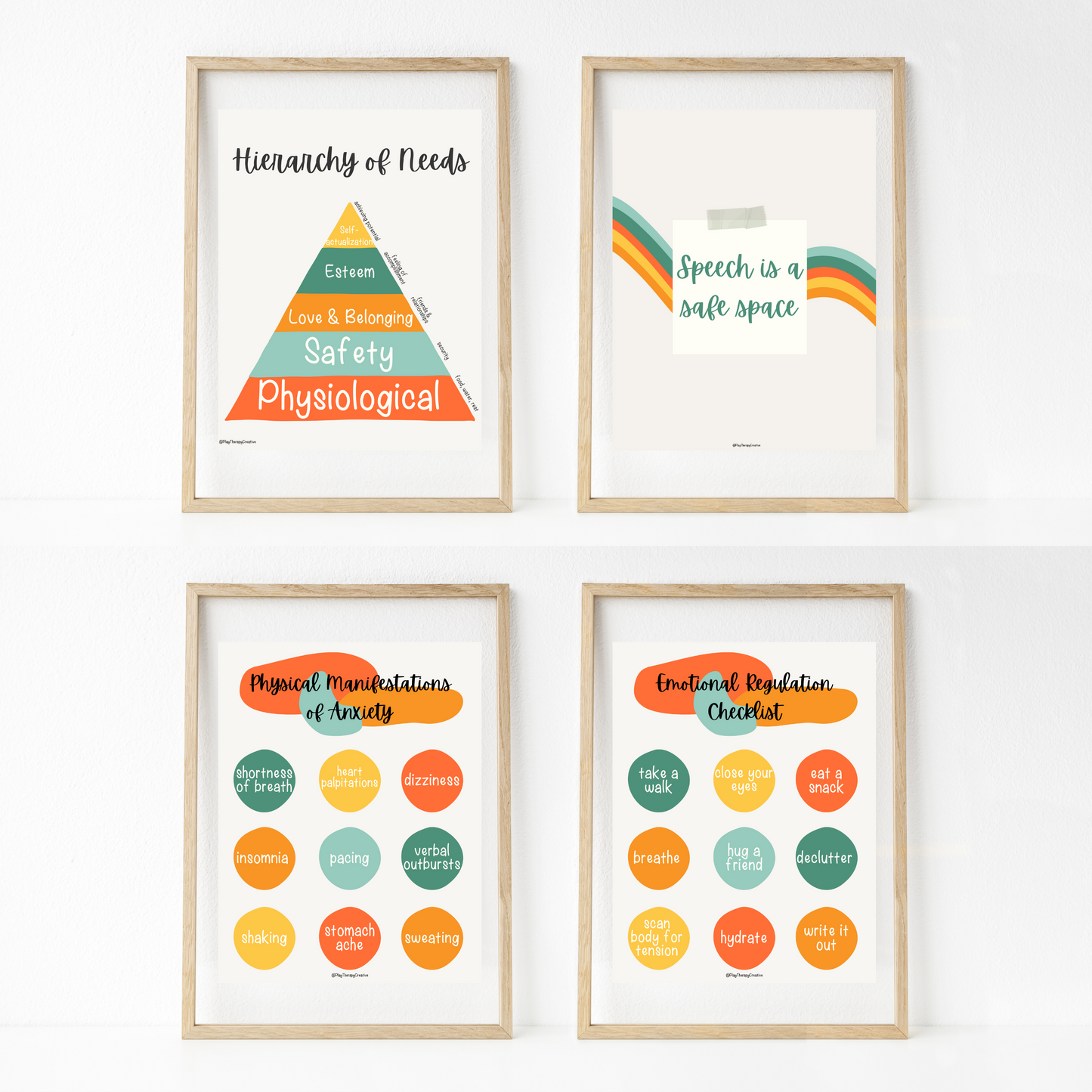 Orange Tulips Speech Room Wall Art- Set of 20
