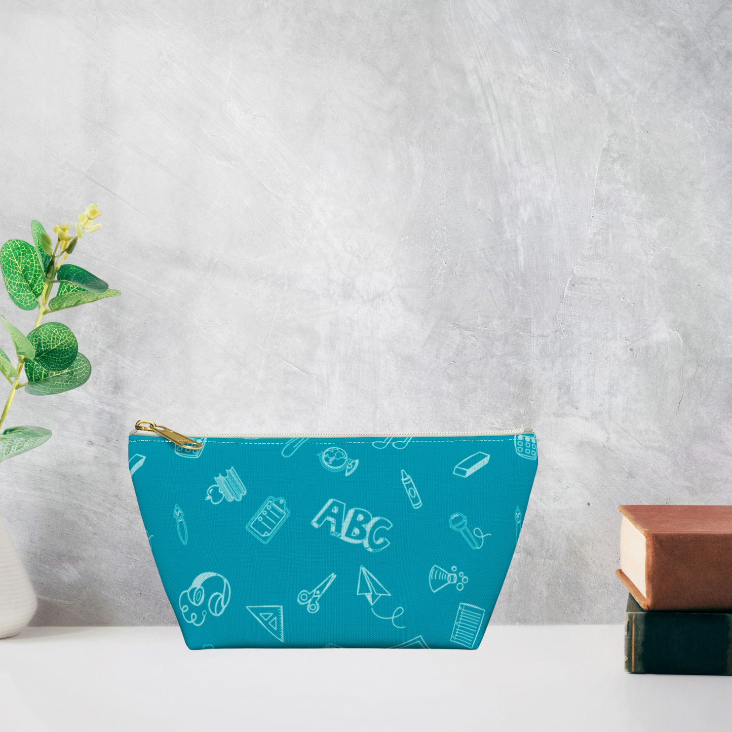 Customizable Elementary Doodles Pencil Pouch w T-bottom